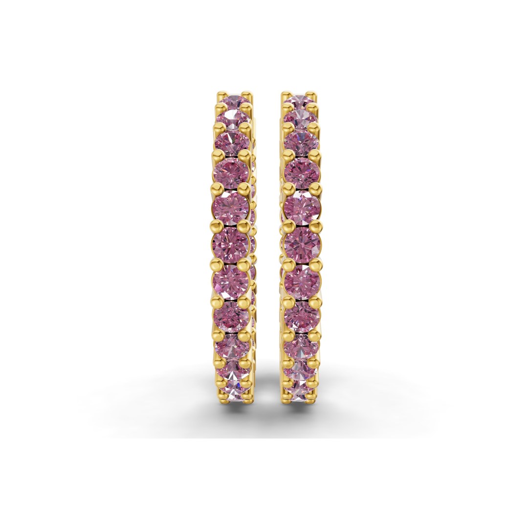 14kt Yellow Gold Meara Round Lab Diamond Hoop Earrings (1 Ct. Tw.) side right image one