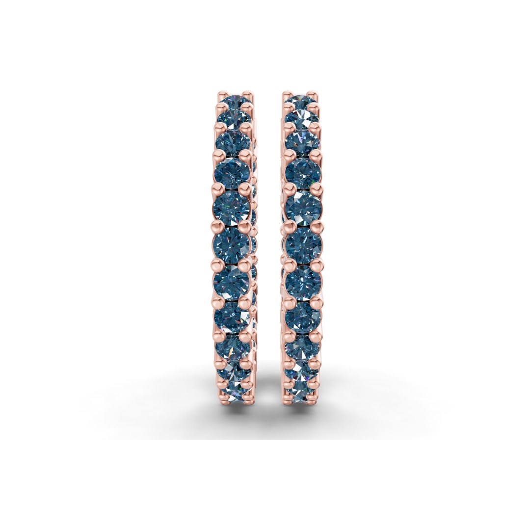 9ct Rose Gold Meara Round Lab Diamond Hoop Earrings (6 Ct. Tw.) side right image one