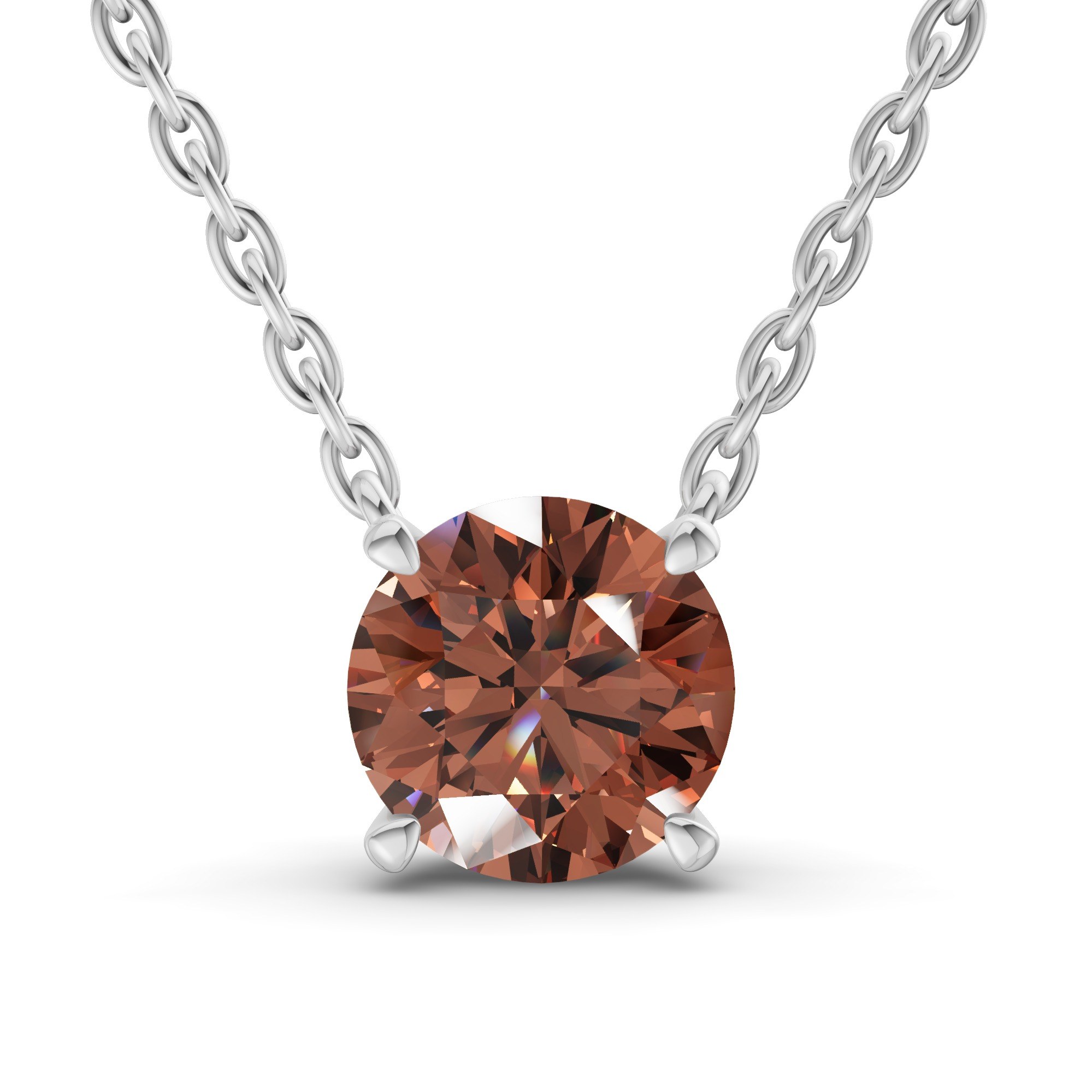 9Ct White Gold Lluvia Round Lab Diamond Solitaire Necklace (1/2 Ct. Tw.) front image