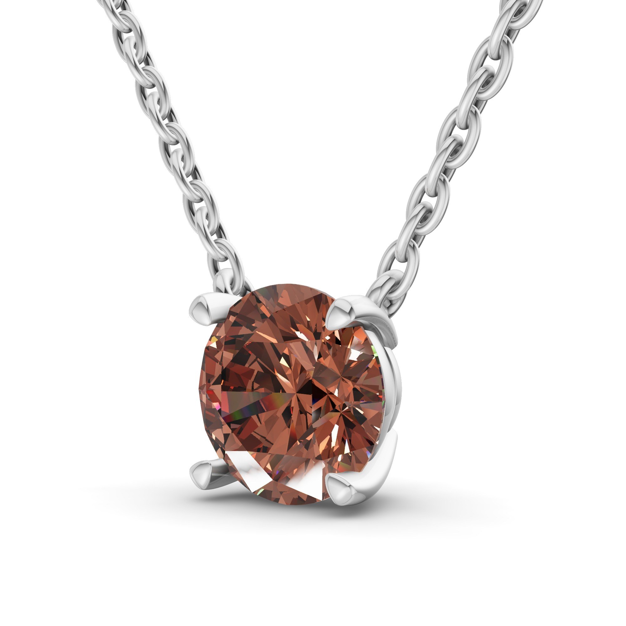 9Ct White Gold Lluvia Round Lab Diamond Solitaire Necklace (1/2 Ct. Tw.) standing product image one