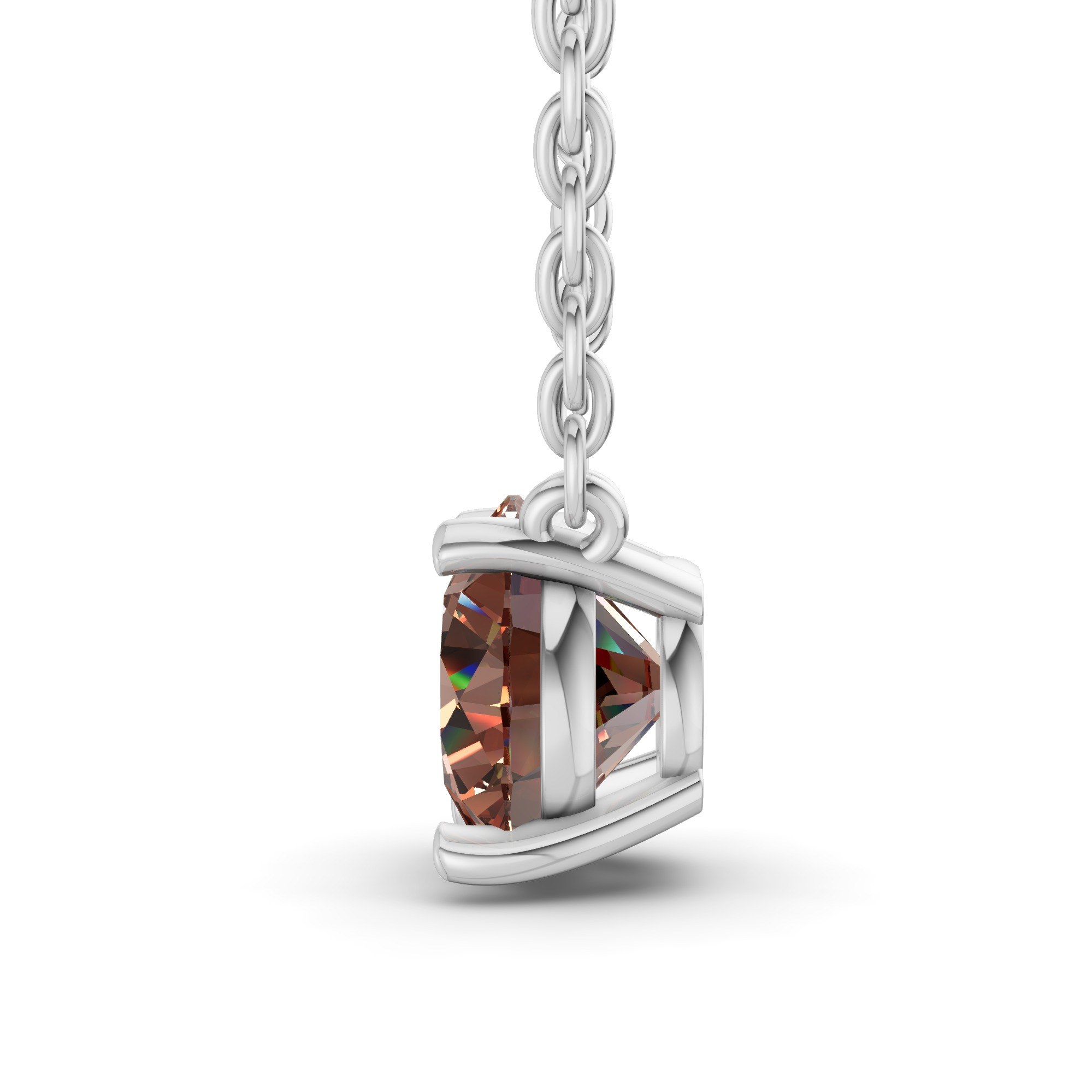 9Ct White Gold Lluvia Round Lab Diamond Solitaire Necklace (1/2 Ct. Tw.) side right image one