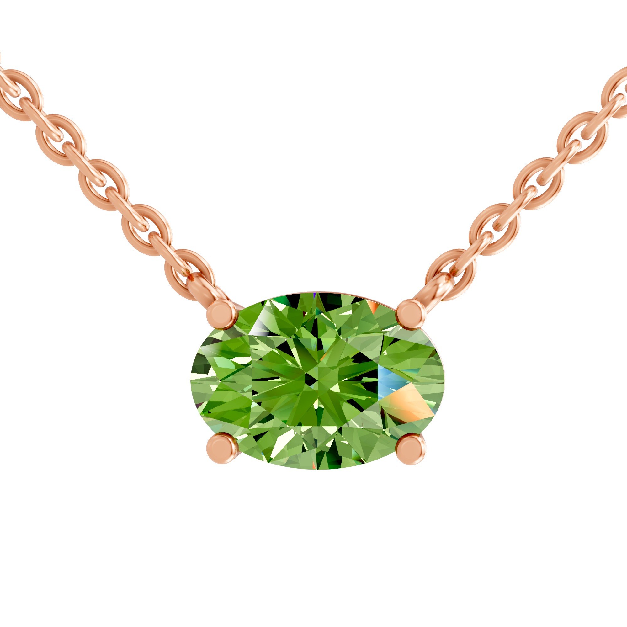 14ct Rose Gold Fernanda Oval Lab Diamond Solitaire Necklace (1/2 Ct. Tw.) front image