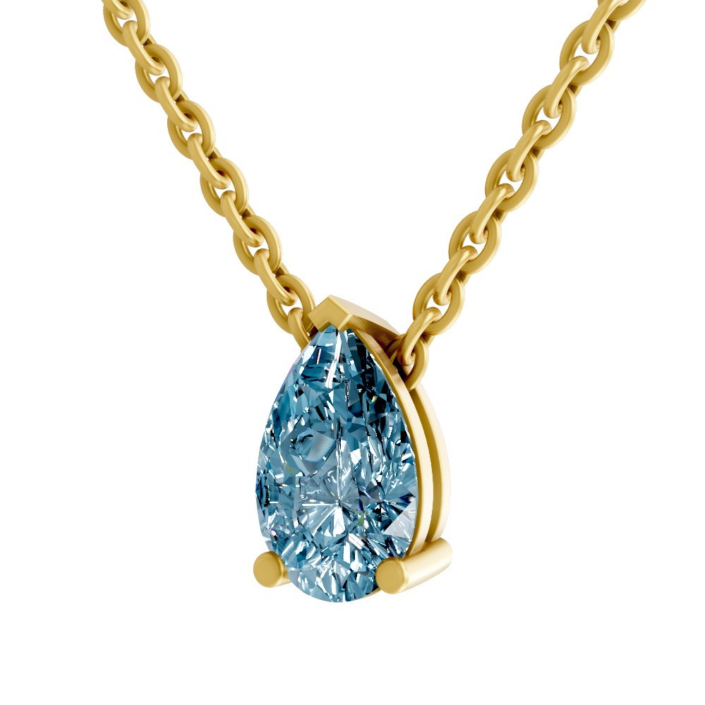 9ct Yellow Gold Marisol Pear Lab Diamond Solitaire Necklace (4 Ct. Tw.) standing product image one