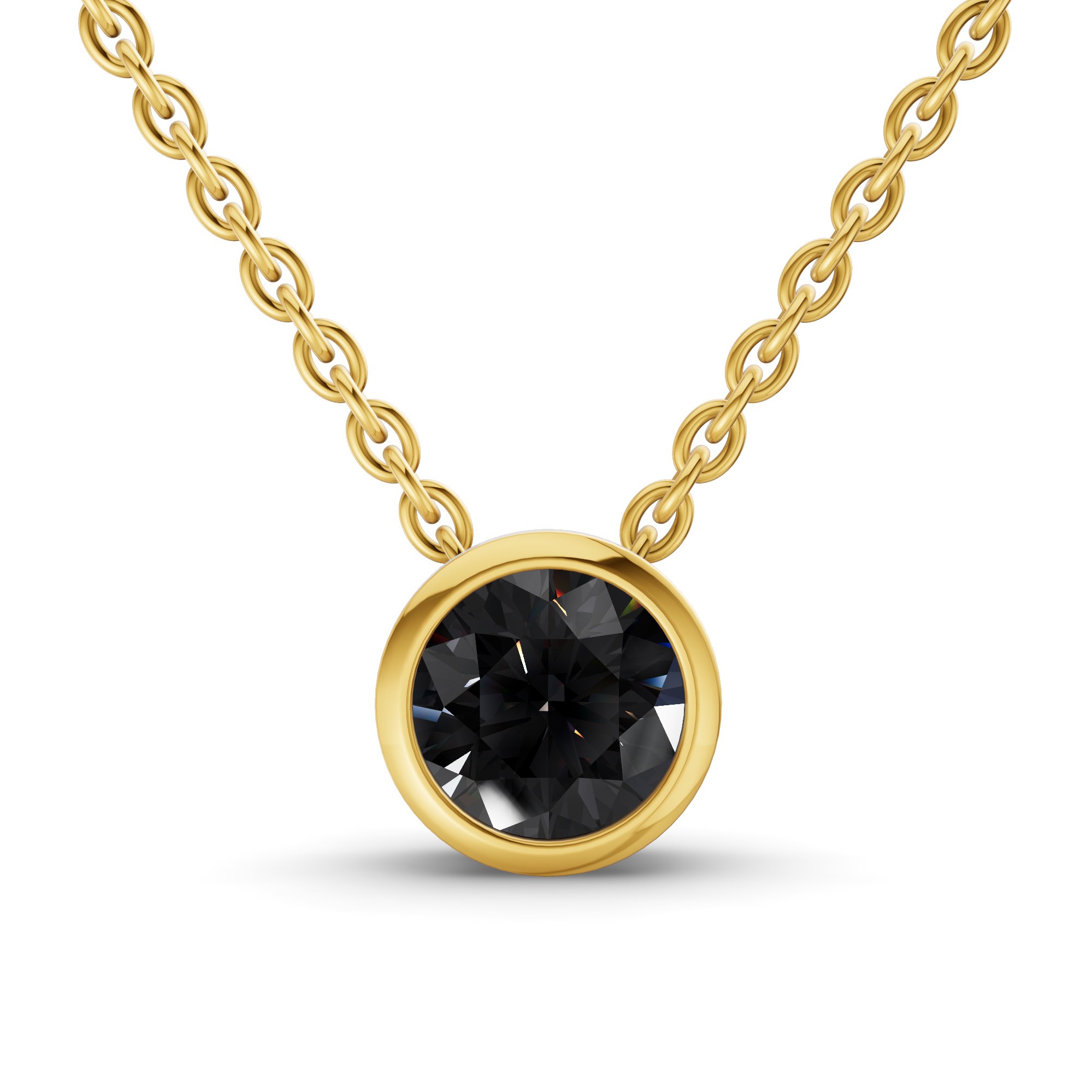 9ct Yellow Gold Agustina Round Bezel Lab Diamond Solitaire Necklace (1/2 Ct. Tw.) front image