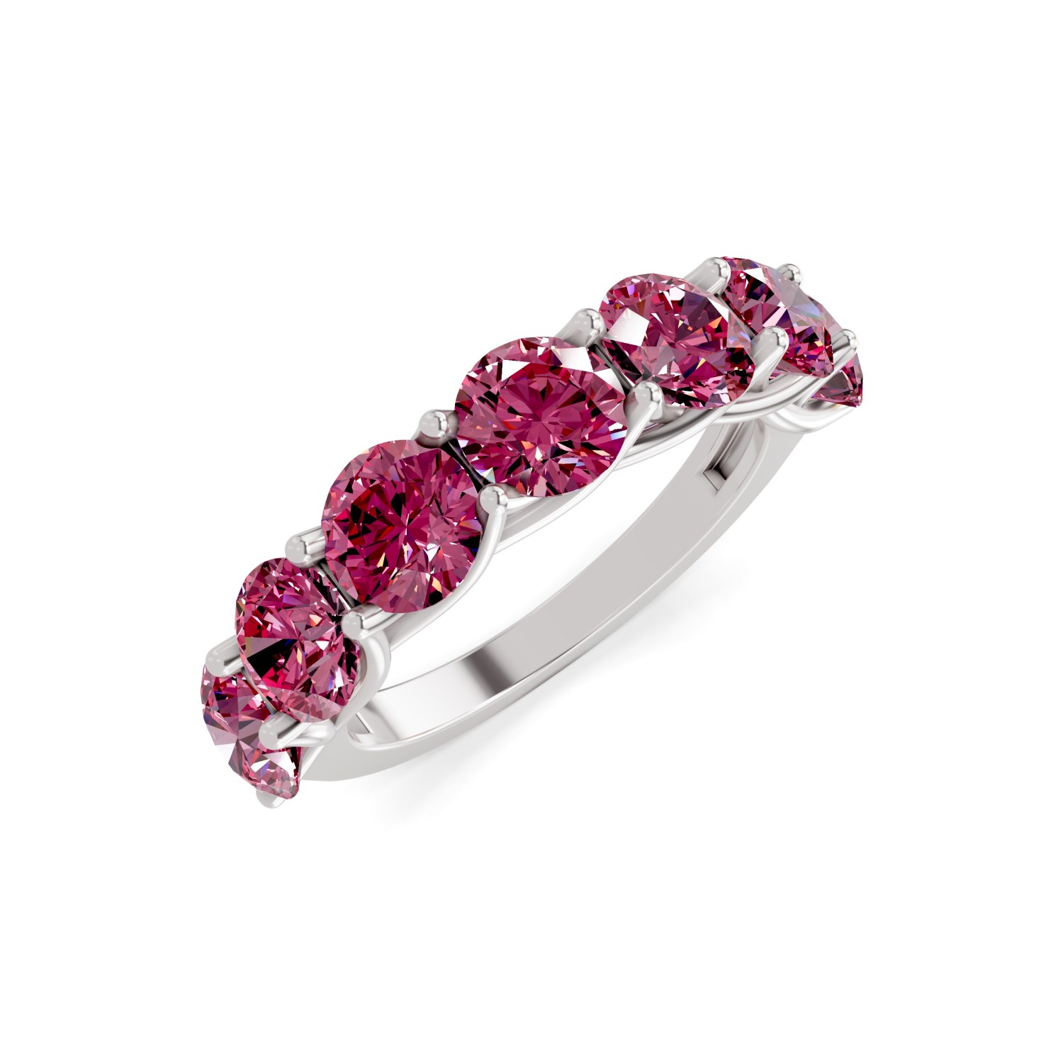 Platinum Valentina Round Lab Diamond Anniversary Band (1 Ct. Tw.) side right image one