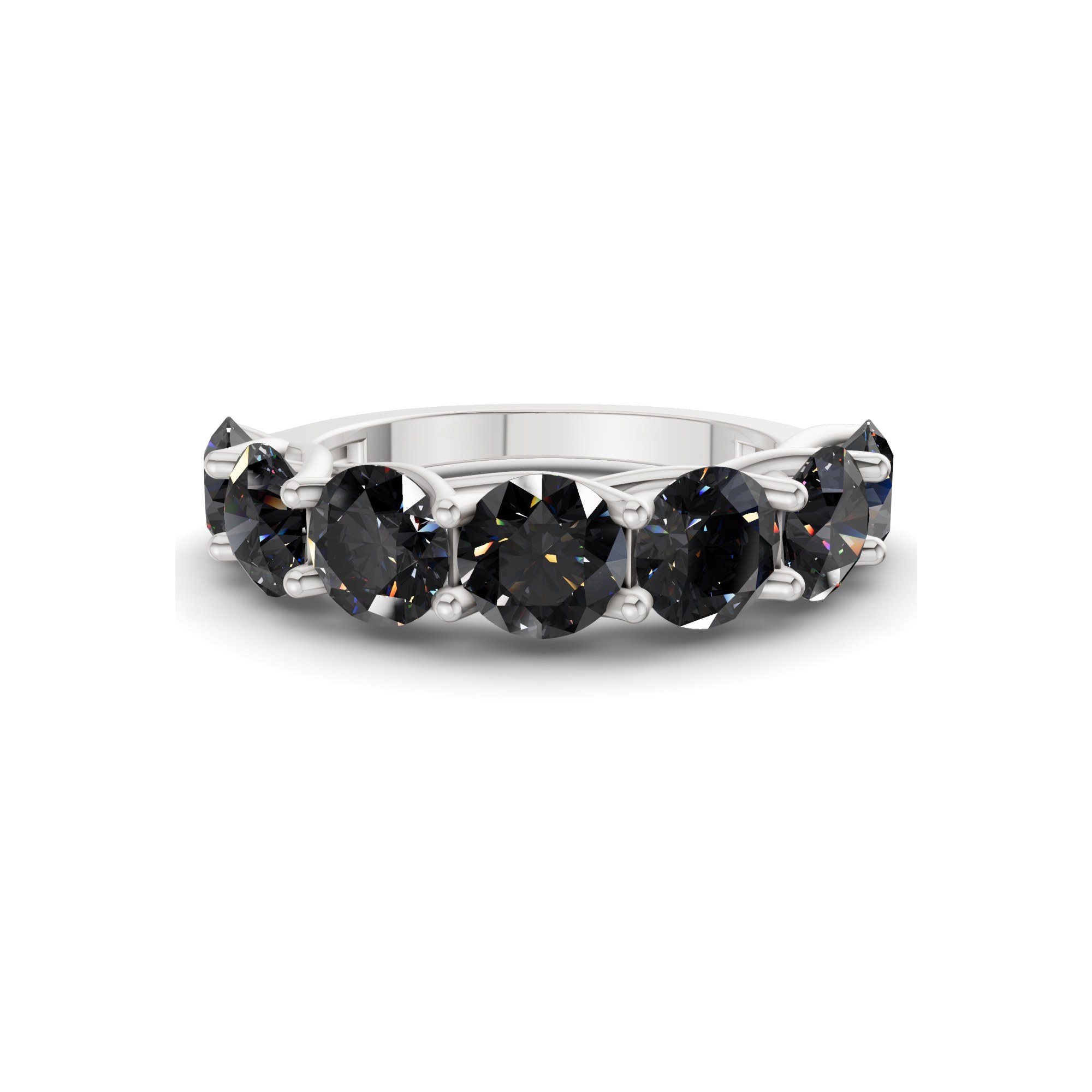 Leandra Round Black Lab Diamond Anniversary Band front view