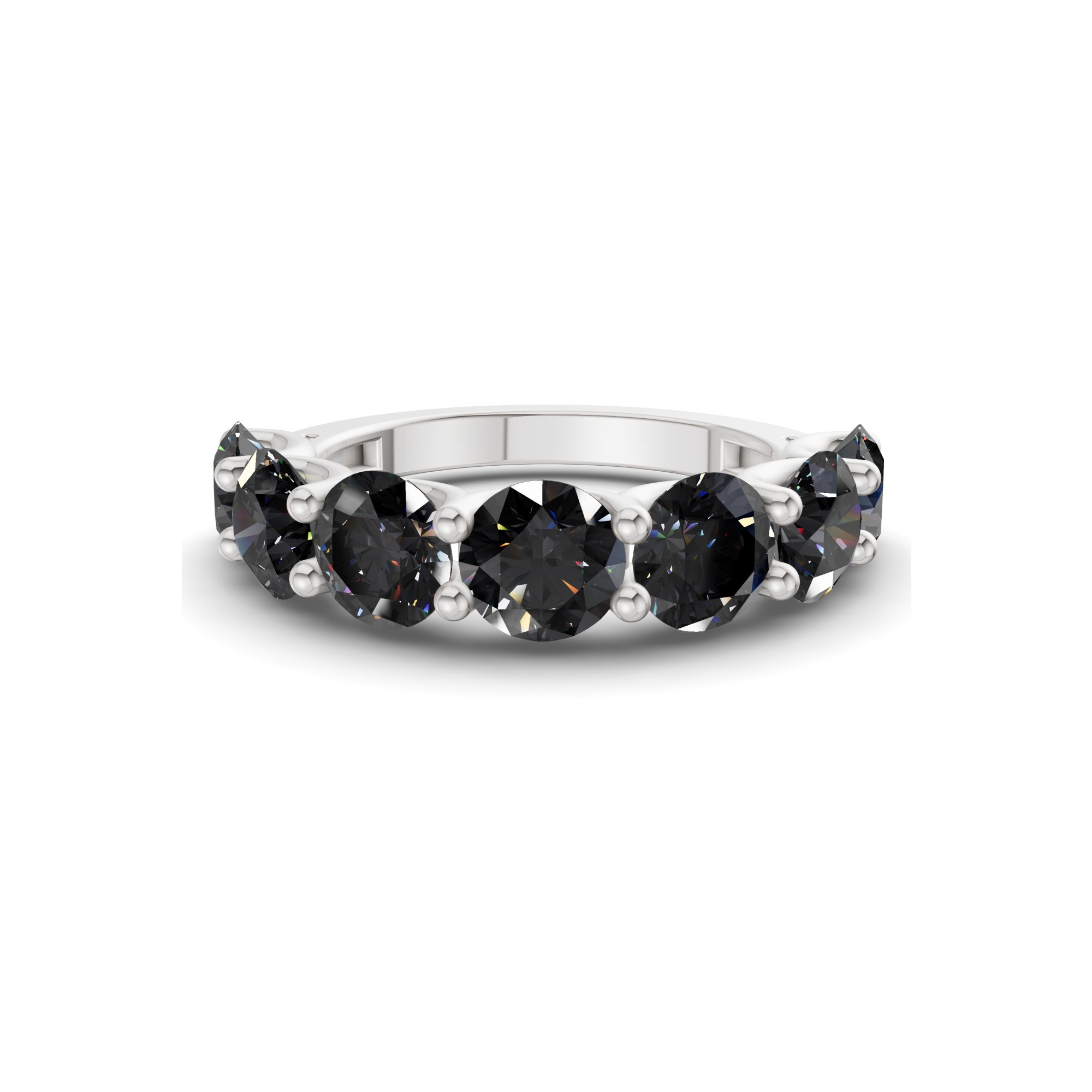 Raquel Round Black Lab Diamond Anniversary Band front view