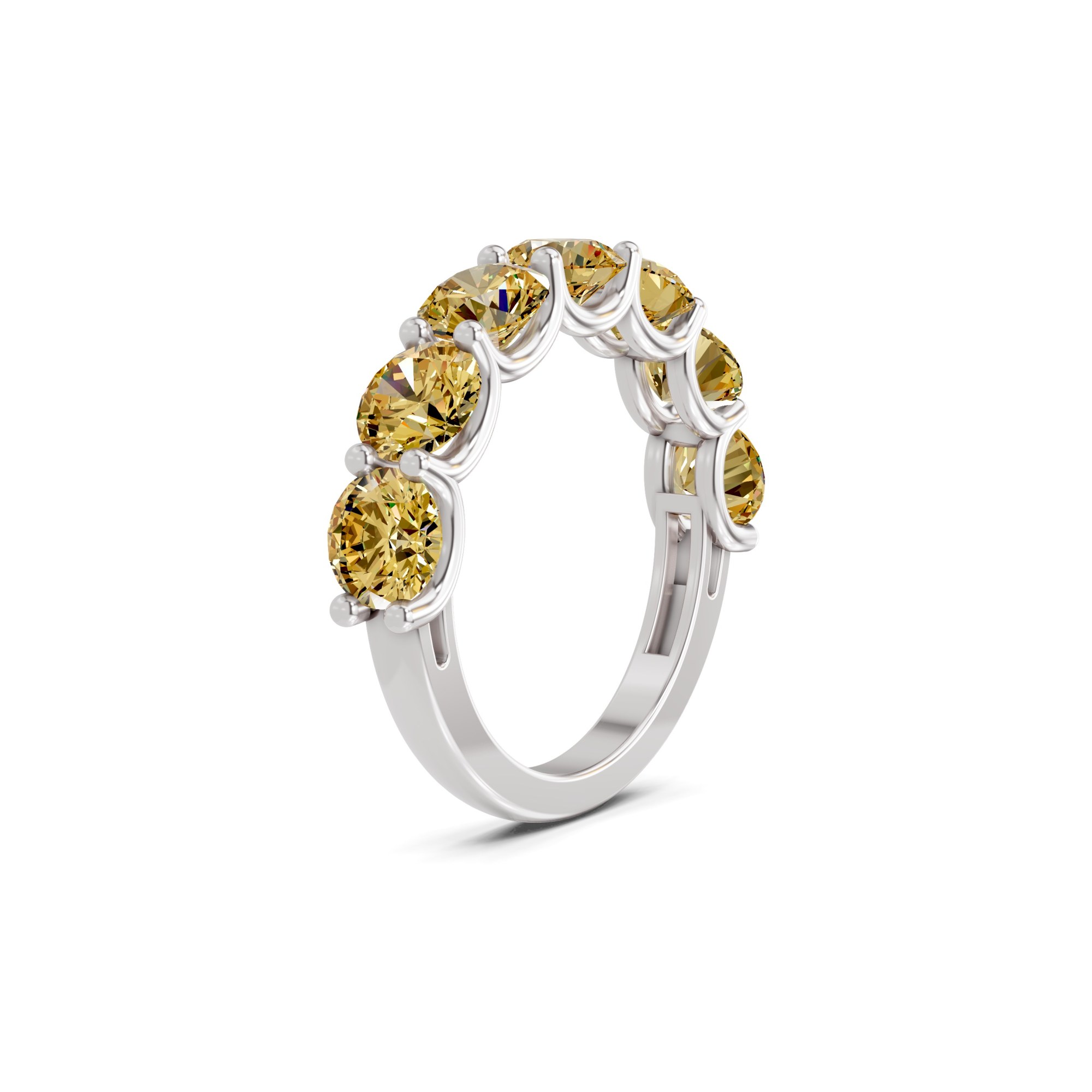 Platinum Raquel Round Lab Diamond Anniversary Band (1 Ct. Tw.) left