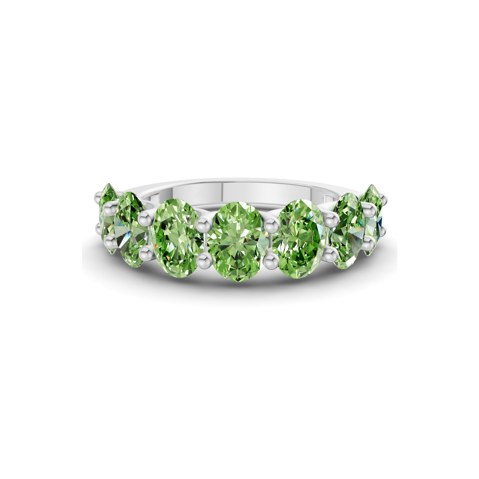 Platinum Yolanda Oval Lab Diamond Anniversary Band (1 Ct. Tw.) front image