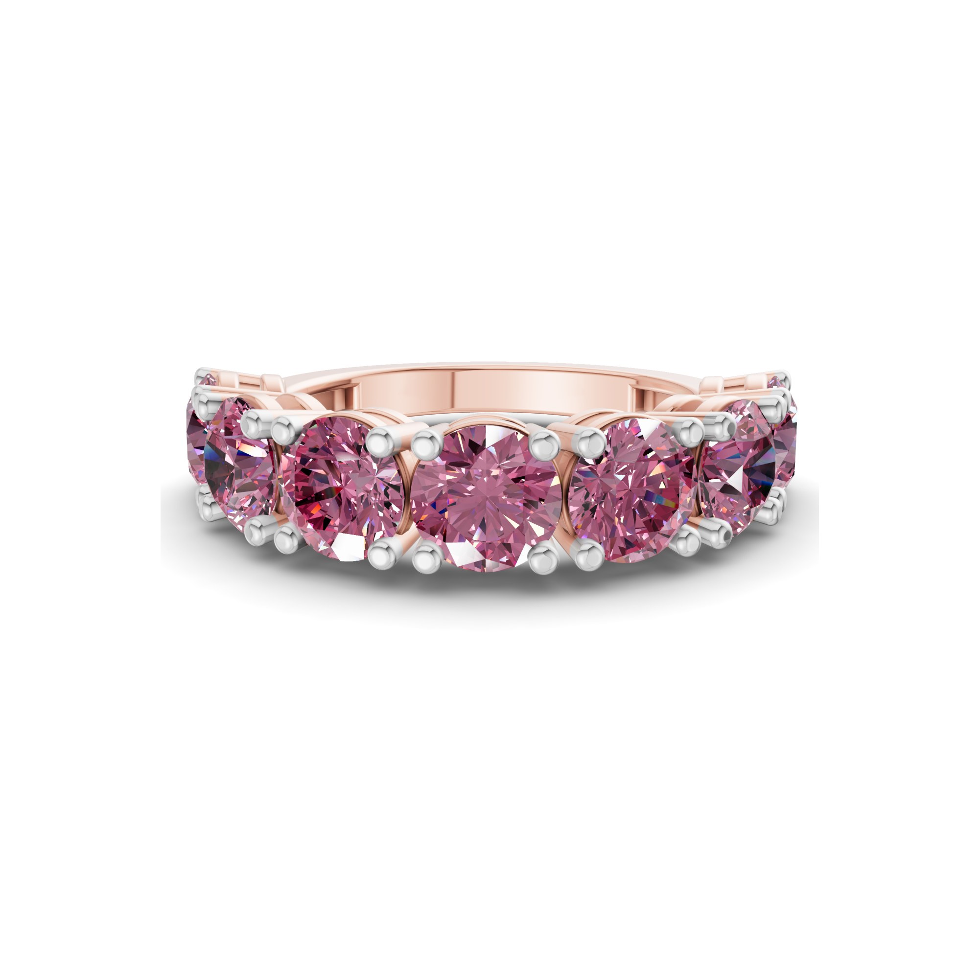 Adela Round Purple Lab Diamond Anniversary Band front view