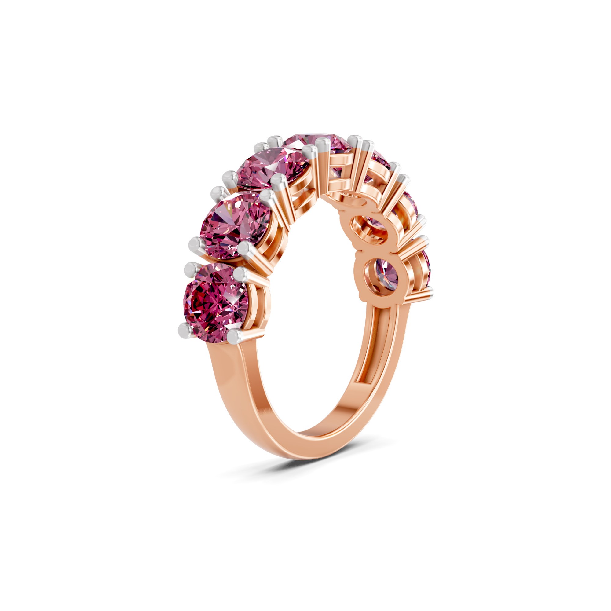 10kt Rose Gold Adela Round Lab Diamond Anniversary Band (1 Ct. Tw.) left