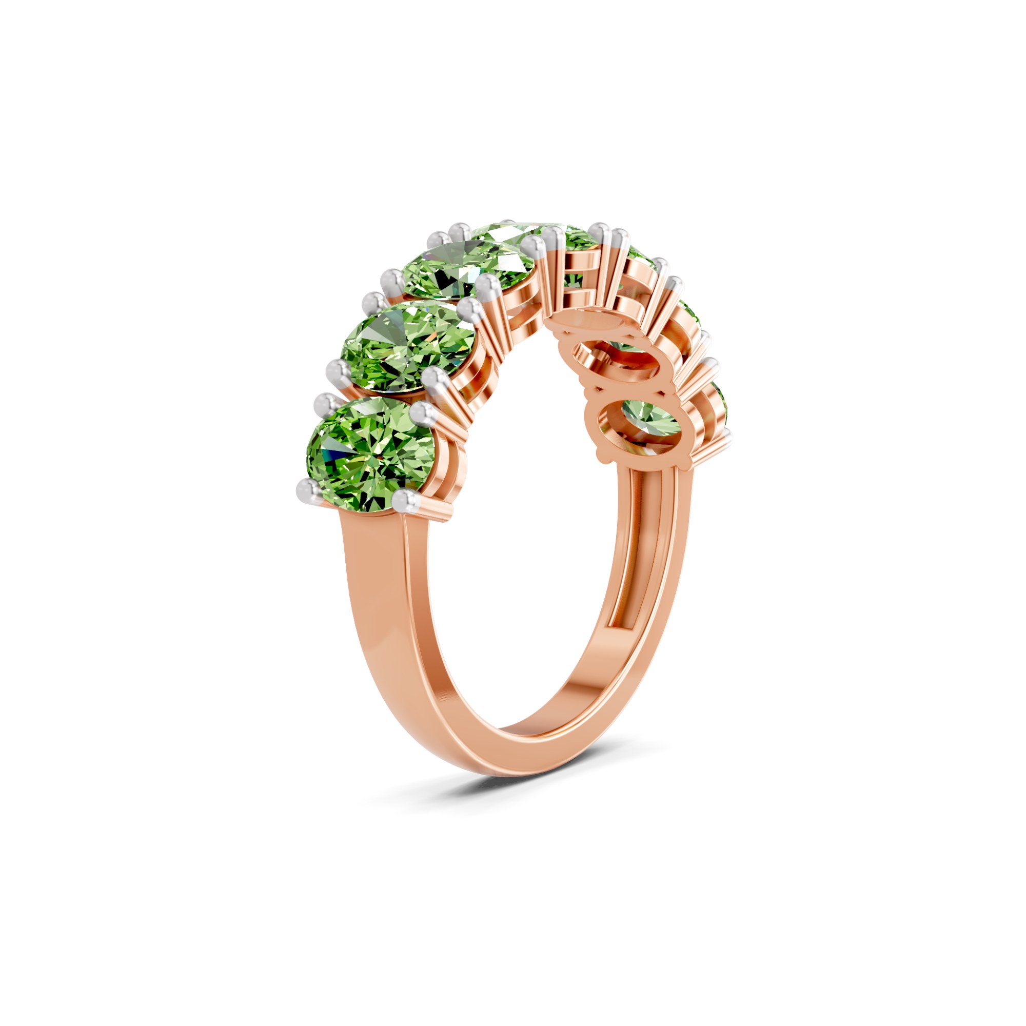 9ct Rose Gold Blanca Oval Lab Diamond Anniversary Band (2 Ct. Tw.) standing product image one