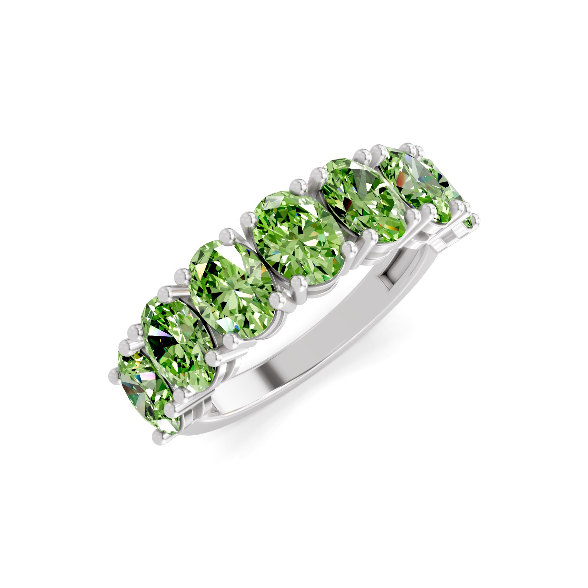 Platinum Blanca Oval Lab Diamond Anniversary Band (1 Ct. Tw.) side right image one