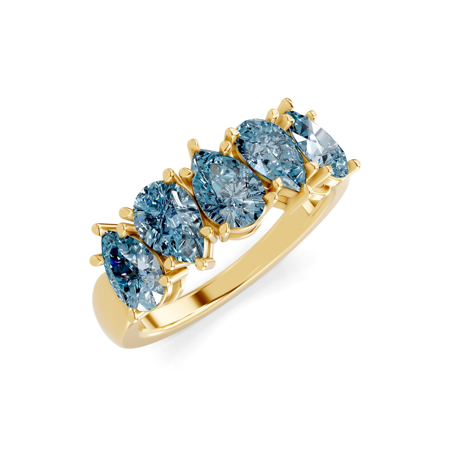 14kt Yellow Gold Blakely Pear Lab Diamond Anniversary Band (1 Ct. Tw.) side right image one