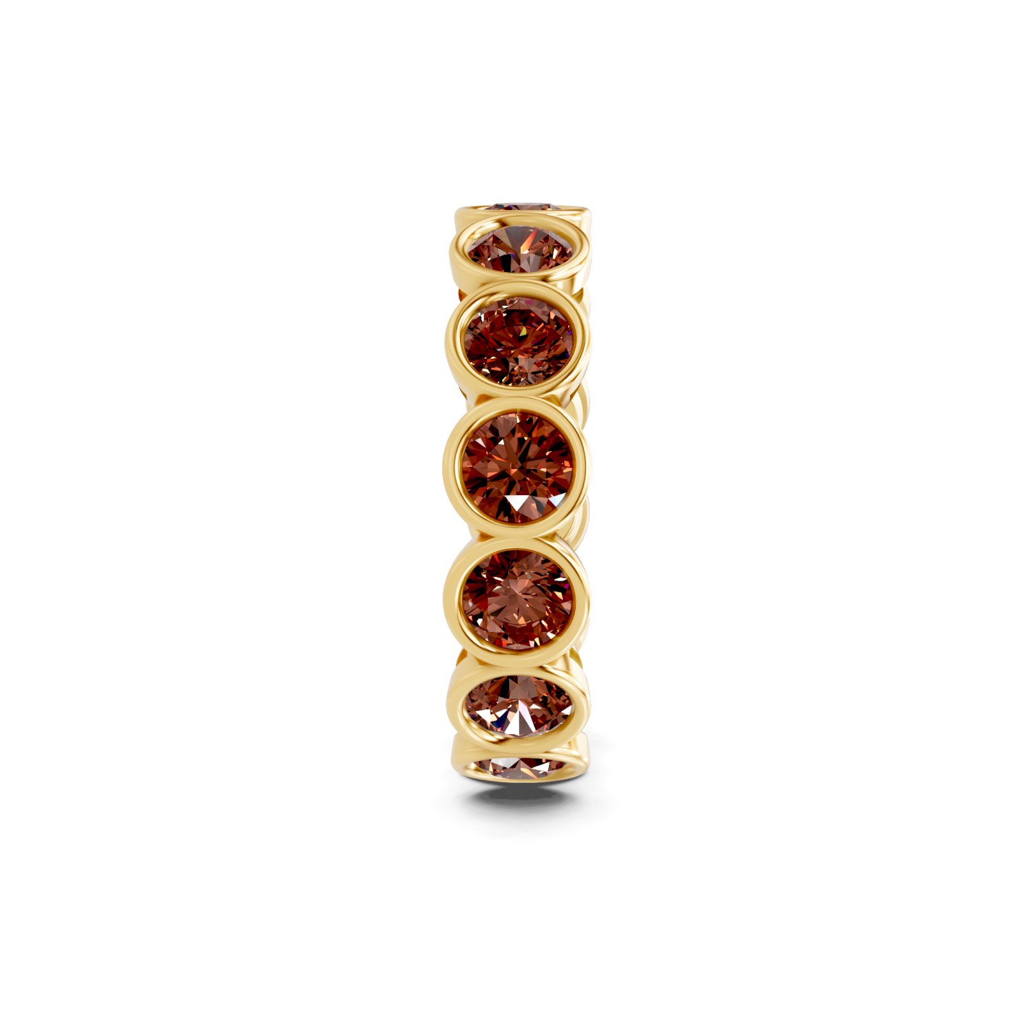Dream Round Bezel Brown Lab Diamond Eternity Ring left view