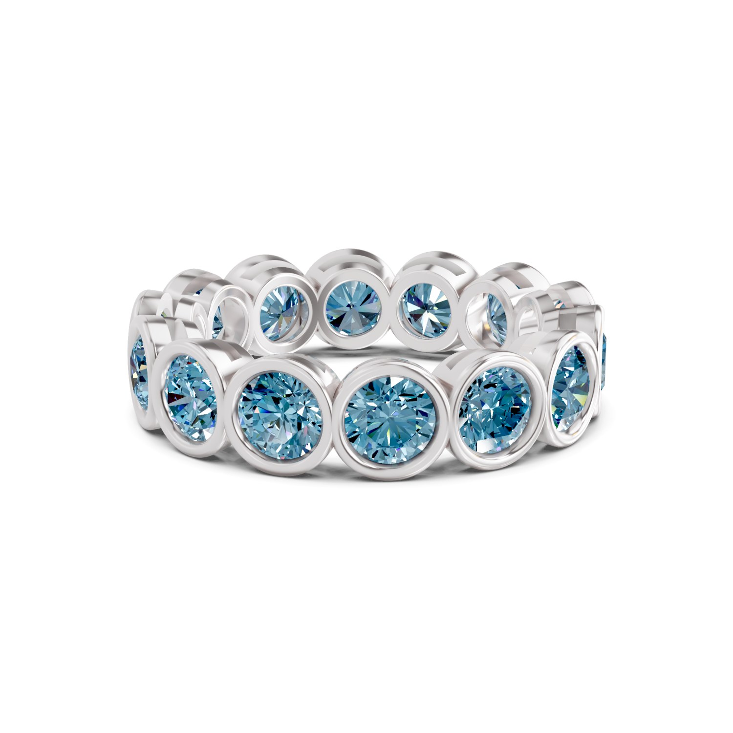 10kt White Gold Dream Round Bezel Lab Diamond Eternity Ring (1 Ct. Tw.) front image