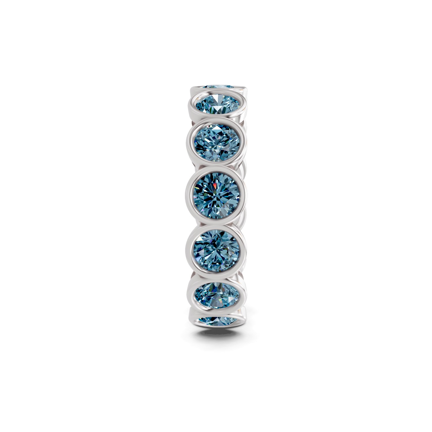 10kt White Gold Dream Round Bezel Lab Diamond Eternity Ring (1 Ct. Tw.) left