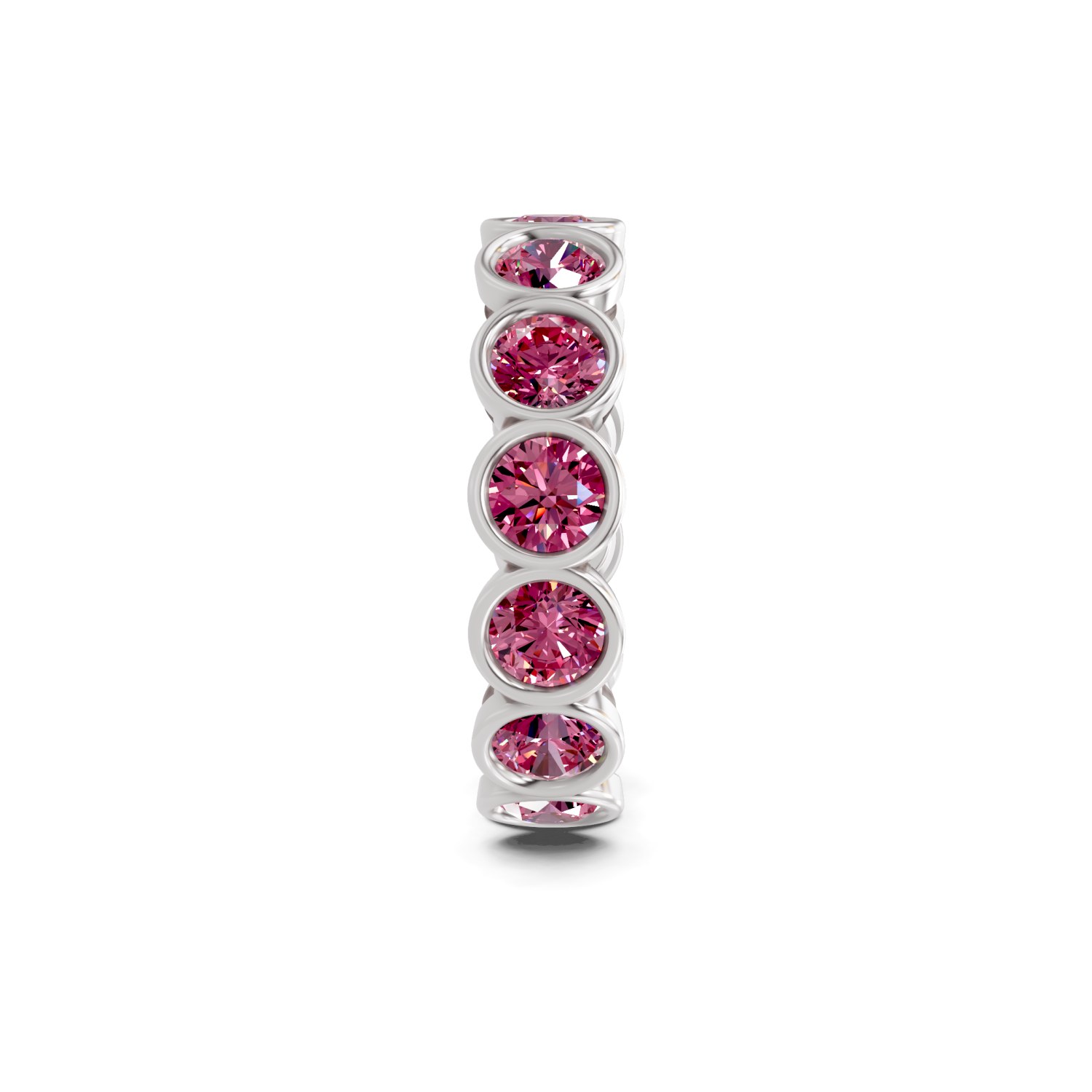 14kt White Gold Dream Round Bezel Lab Diamond Eternity Ring (1 Ct. Tw.) left