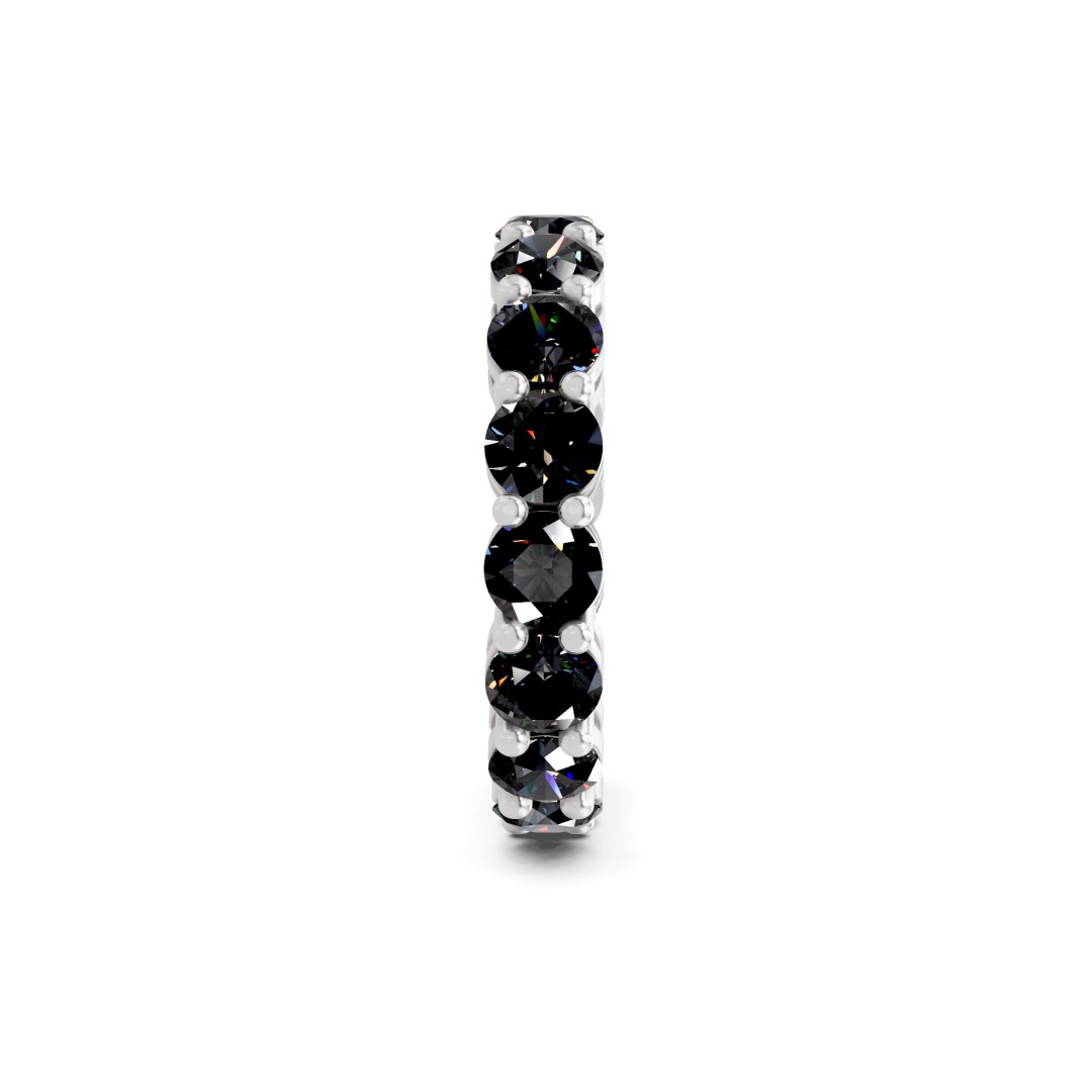 Elysia Round Black Lab Diamond Eternity Ring left view