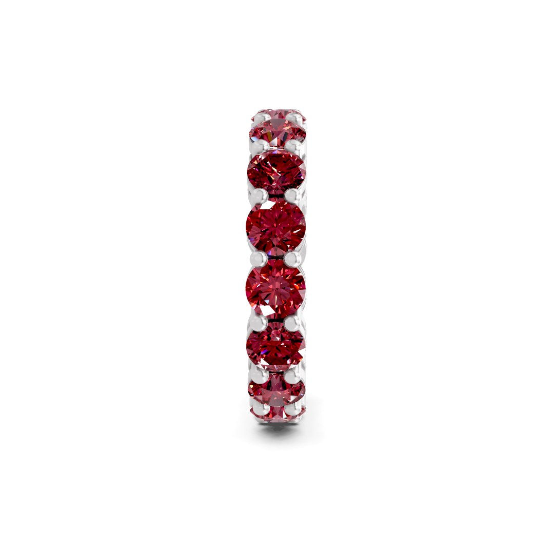 Elysia Round Cherry Cognac Lab Diamond Eternity Ring left view
