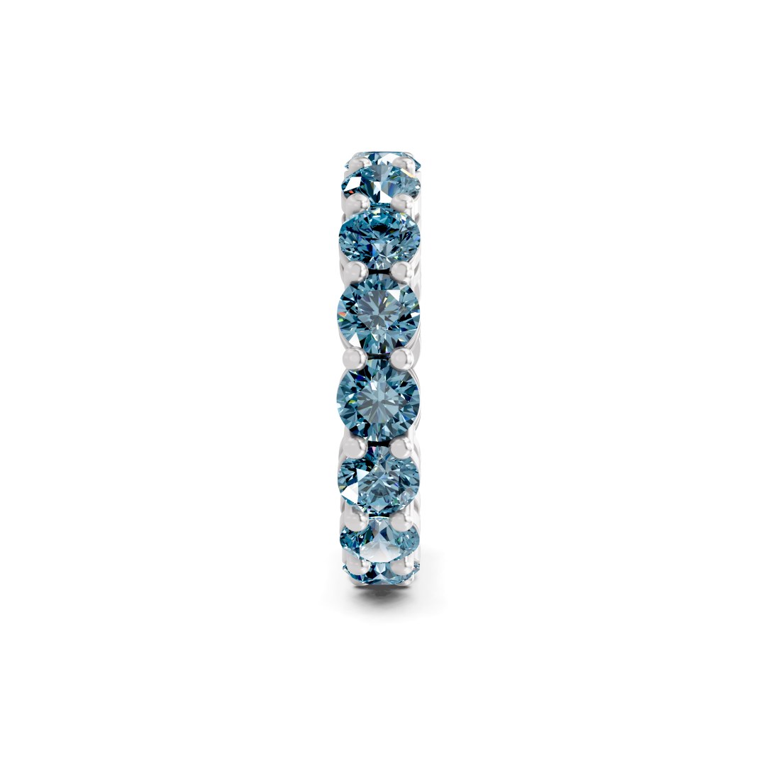 Elysia Round Ice Blue Lab Diamond Eternity Ring left view