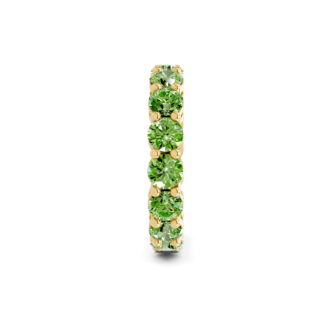 Elysia Round Ocean Green Lab Diamond Eternity Ring left view