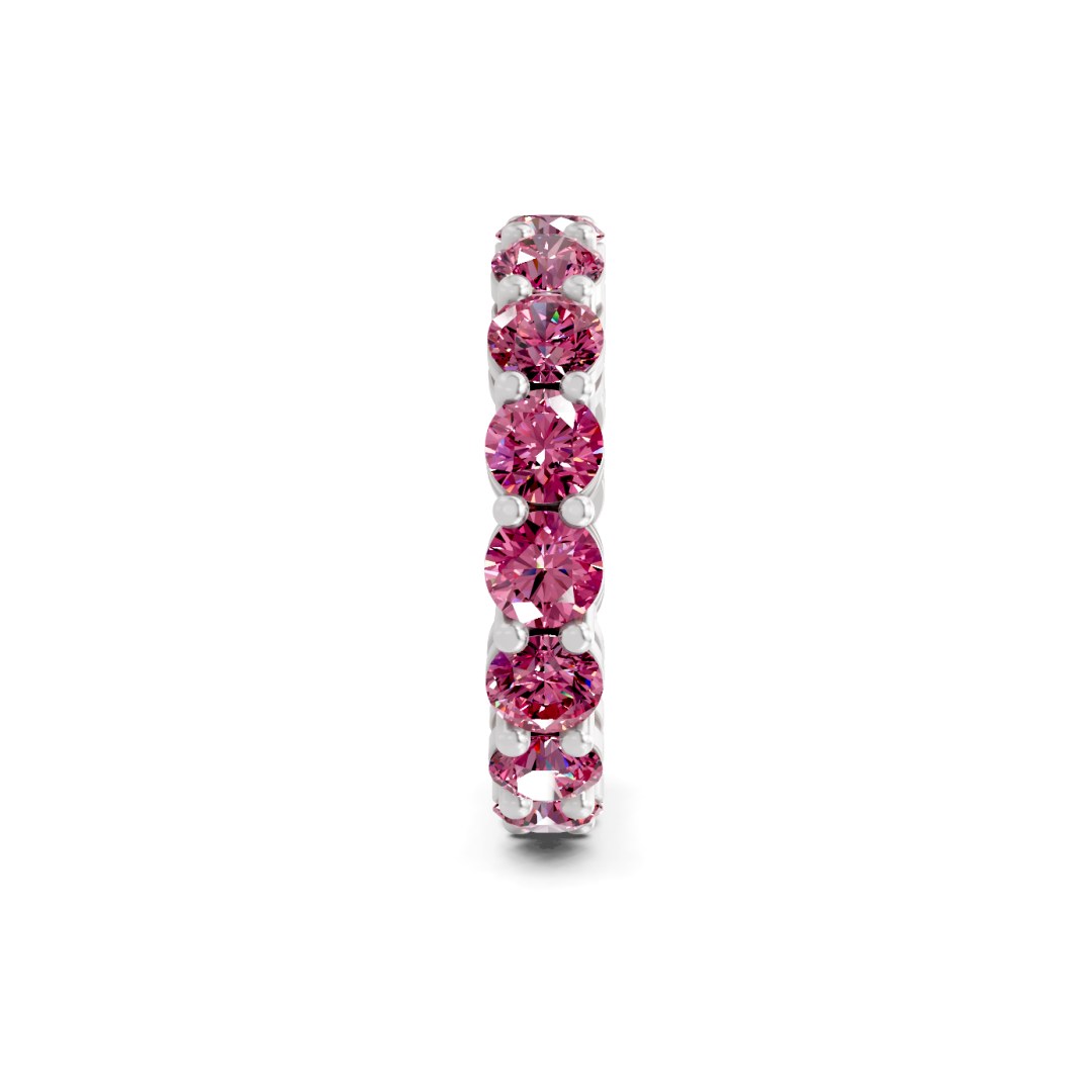 Elysia Round Purple Lab Diamond Eternity Ring left view