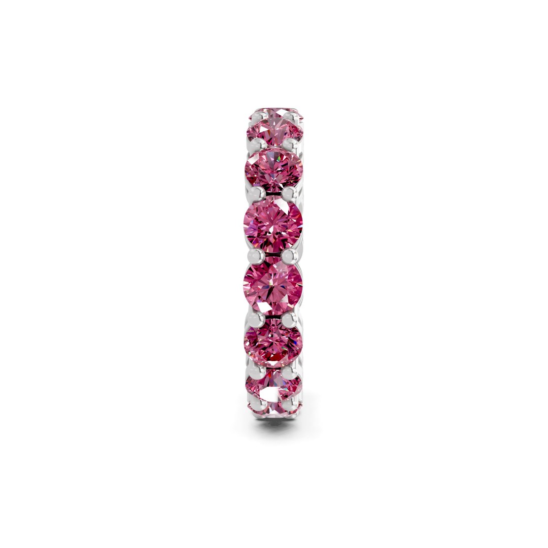 Elysia Round Purple Lab Diamond Eternity Ring left view