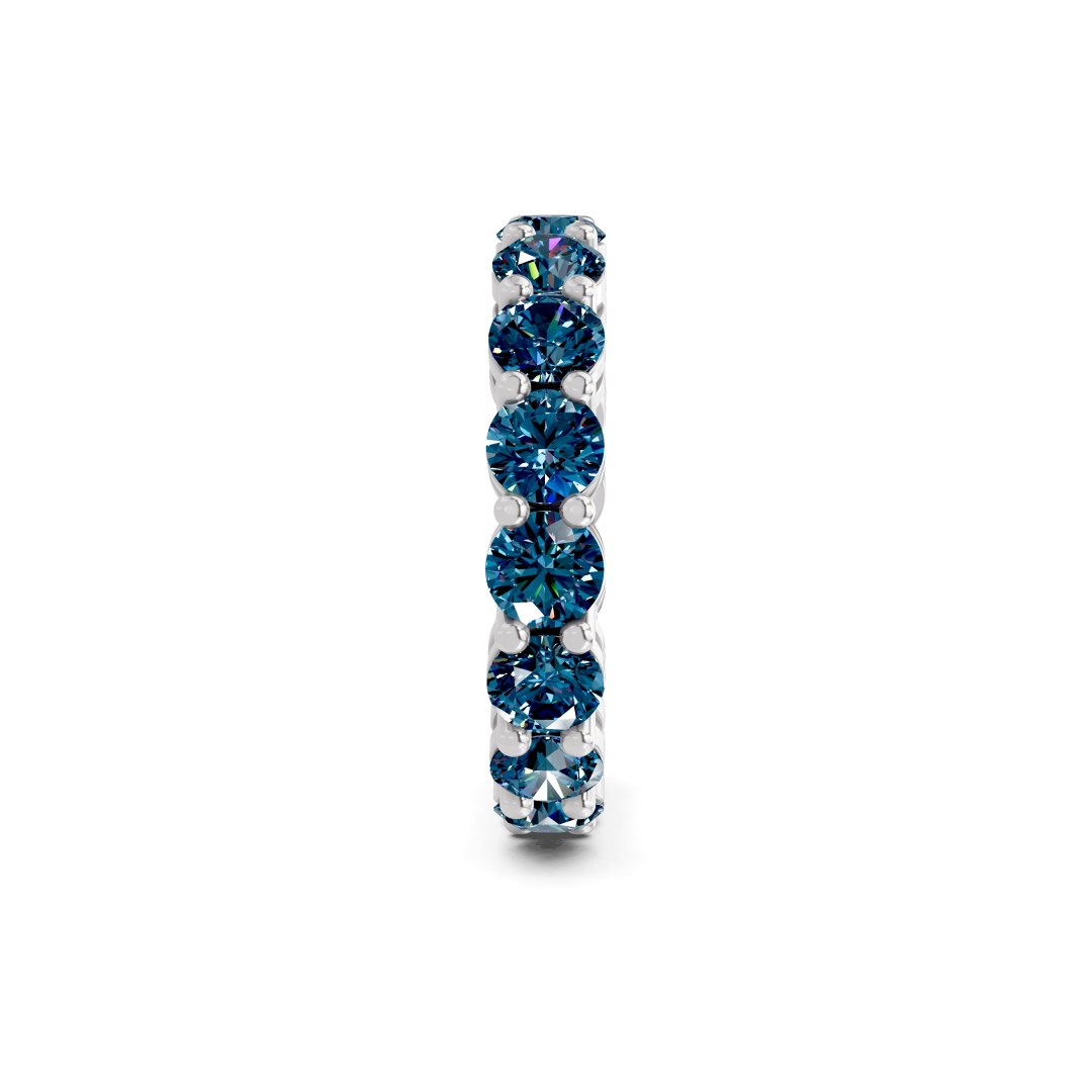 Elysia Round Royal Blue Lab Diamond Eternity Ring left view