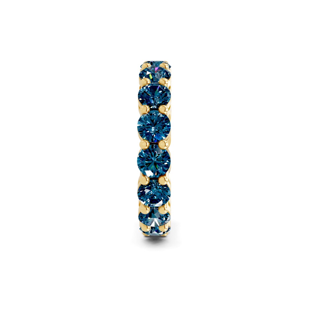 Elysia Round Royal Blue Lab Diamond Eternity Ring left view