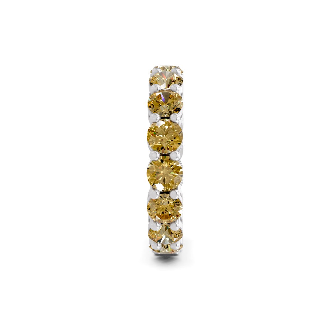 Elysia Round Lemon Yellow Lab Diamond Eternity Ring left view