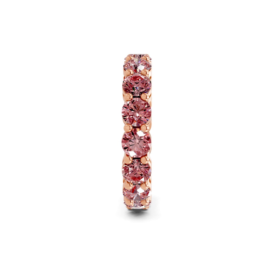 Elysia Round Vivid Pink Lab Diamond Eternity Ring left view