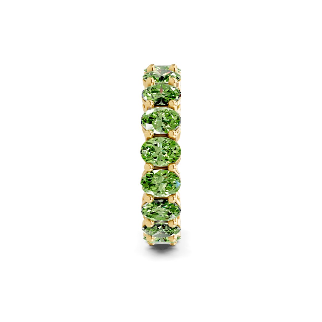 Camila Oval Ocean Green Lab Diamond Eternity Ring left view