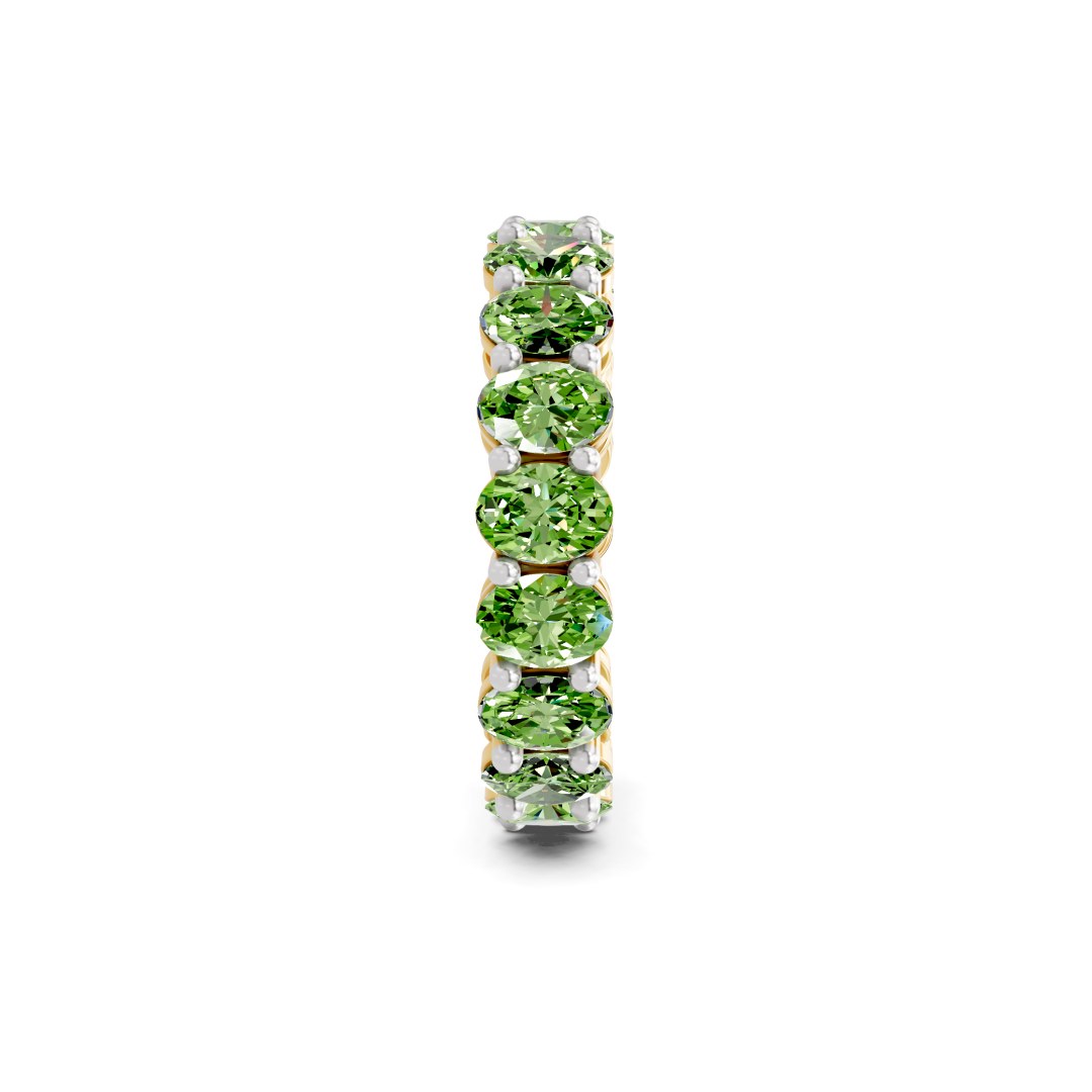 Camila Oval Ocean Green Lab Diamond Eternity Ring left view