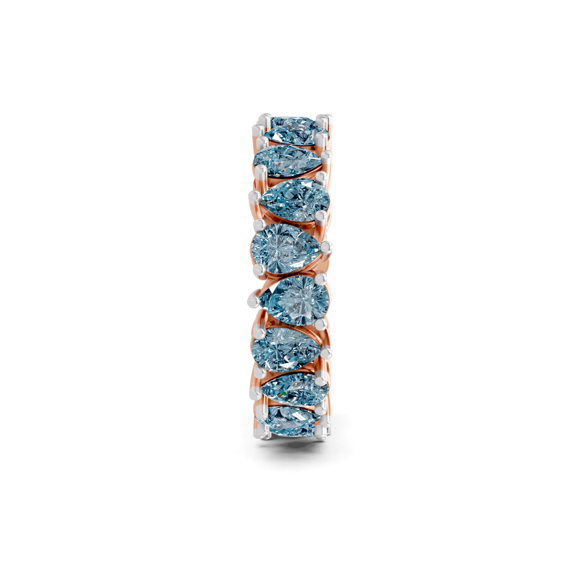 Fable Pear Ice Blue Lab Diamond Eternity Ring left view