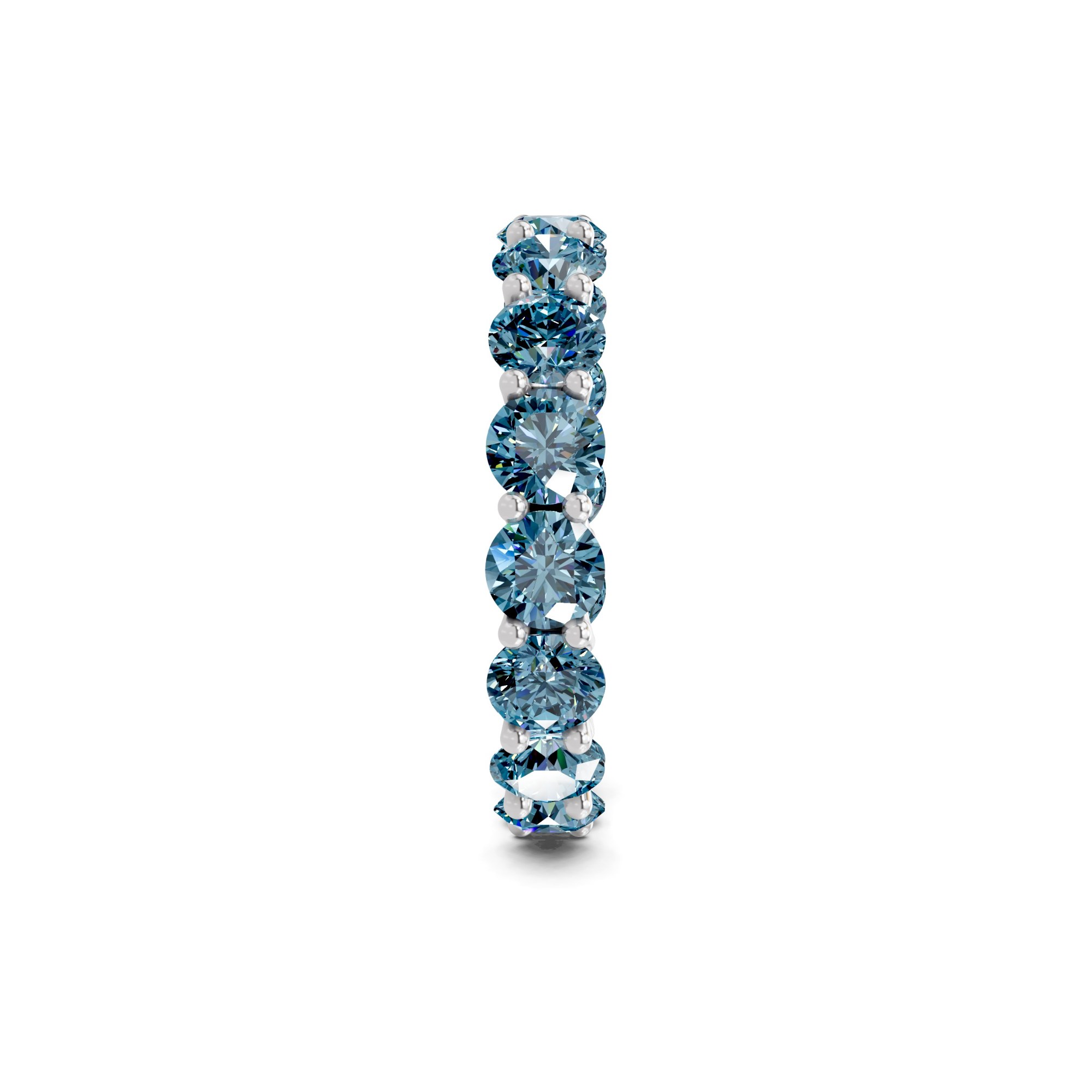 Neveah Round Ice Blue Lab Diamond Eternity Ring left view