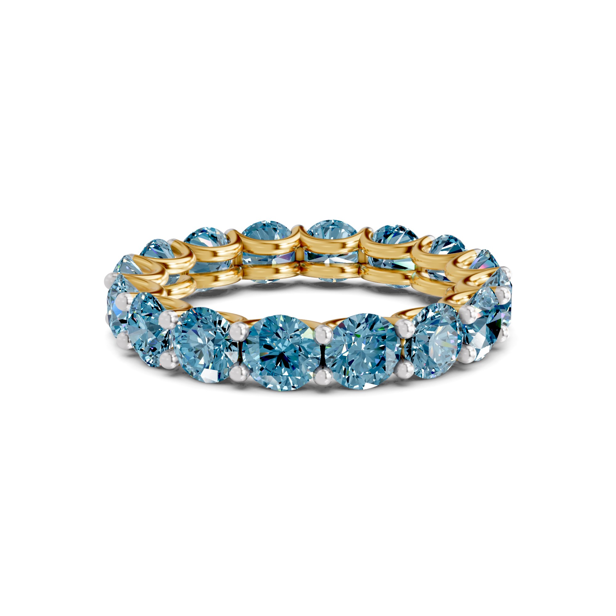 Neveah Round Ice Blue Lab Diamond Eternity Ring front view