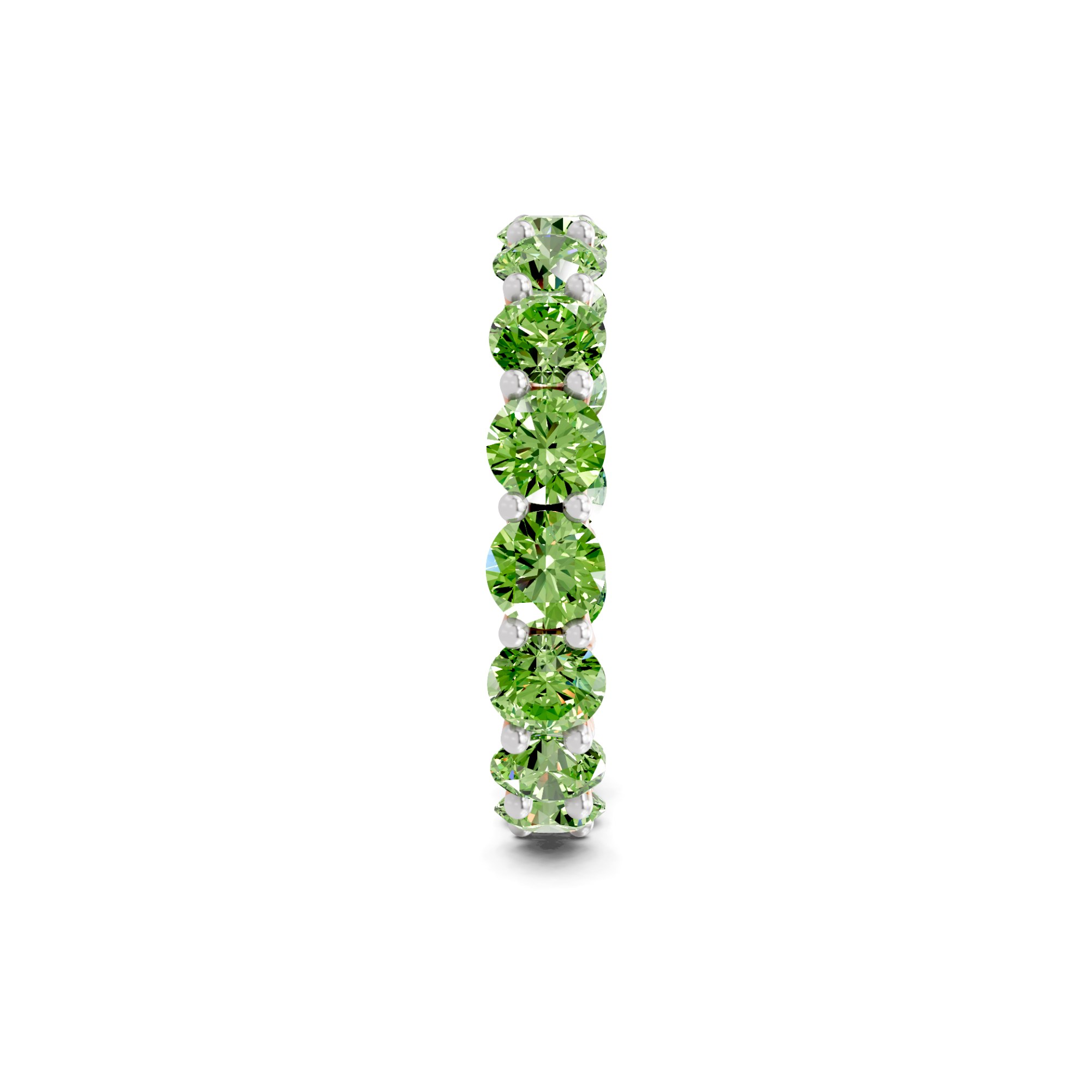 Neveah Round Ocean Green Lab Diamond Eternity Ring left view