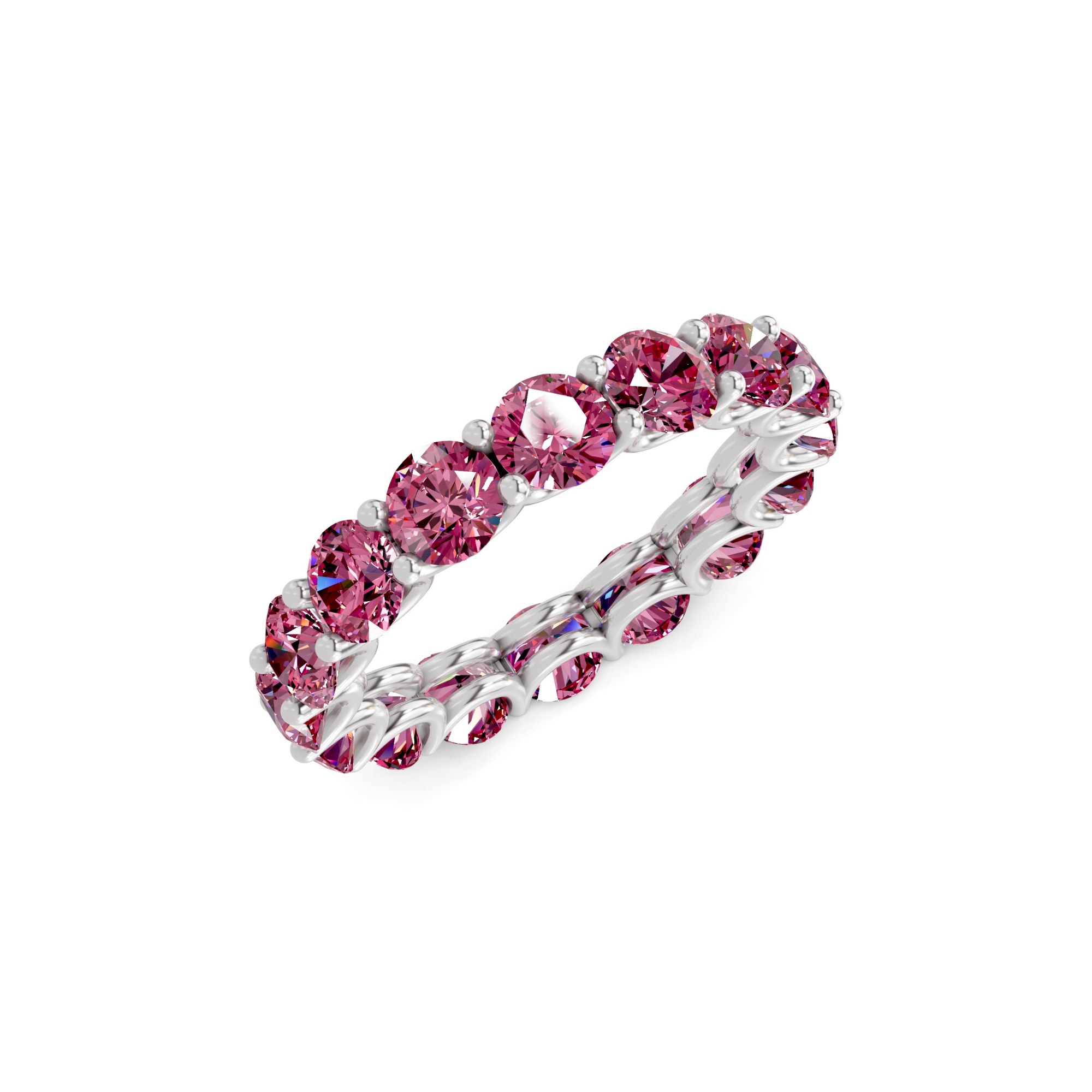 10kt White Gold Neveah Round Lab Diamond Eternity Ring (1 Ct. Tw.) right