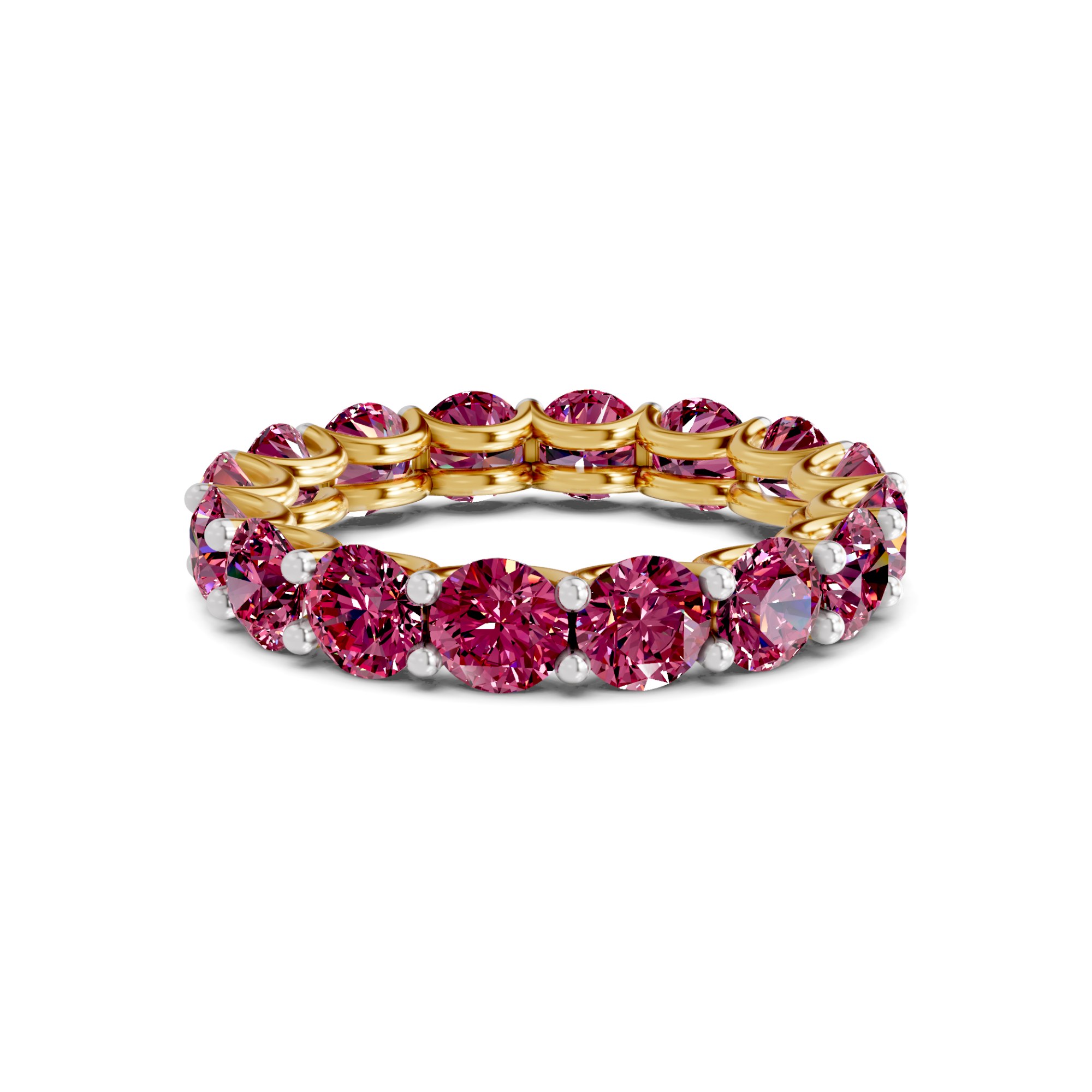 Neveah Round Purple Lab Diamond Eternity Ring front view