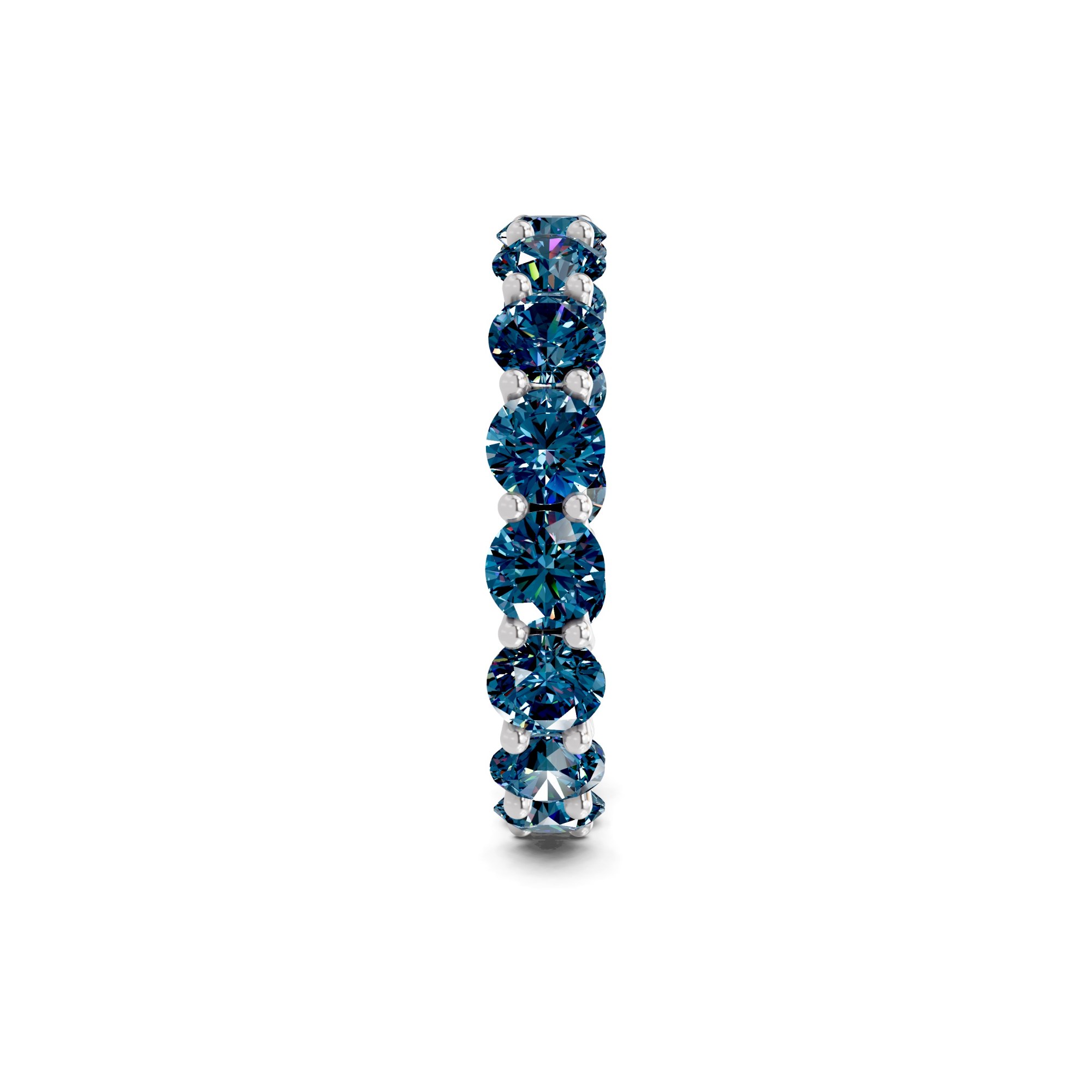 Neveah Round Royal Blue Lab Diamond Eternity Ring left view
