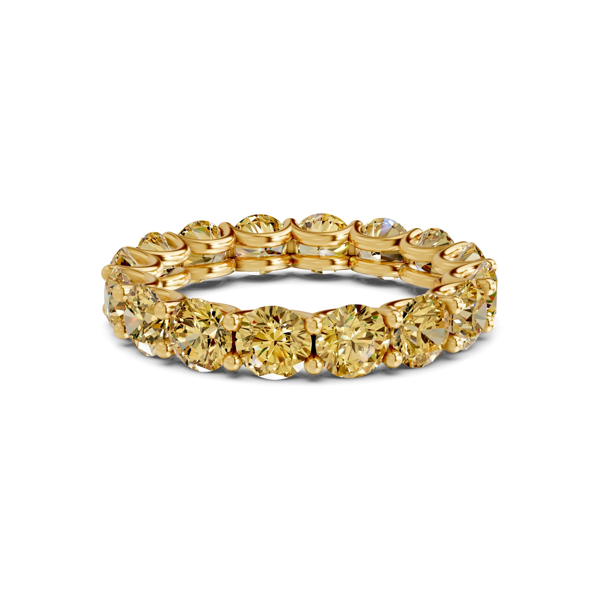 Neveah Round Lemon Yellow Lab Diamond Eternity Ring front view