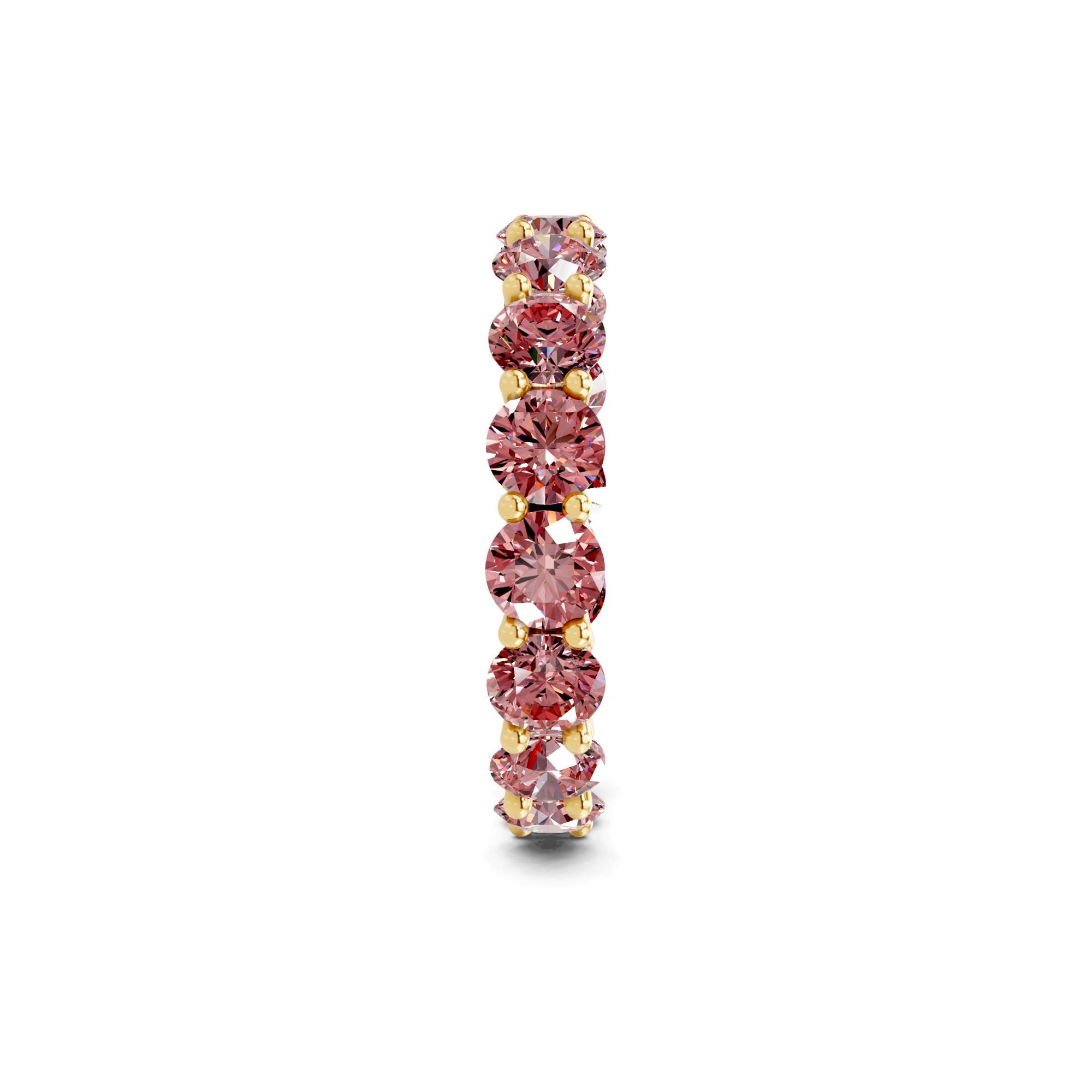 Neveah Round Vivid Pink Lab Diamond Eternity Ring left view