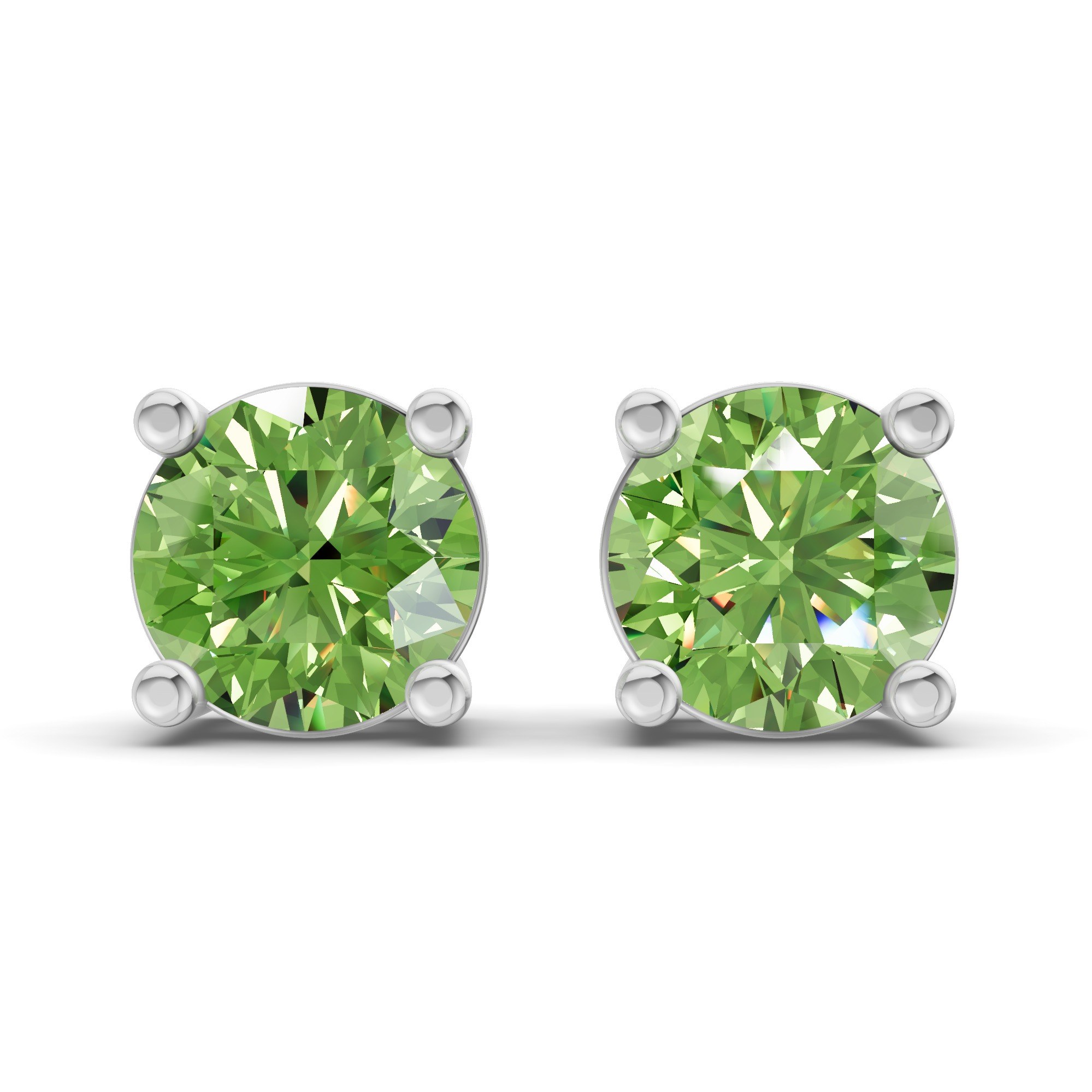 14kt White Gold Four Prong Round Lab Diamond Stud Earrings (1 Ct. Tw.) front image