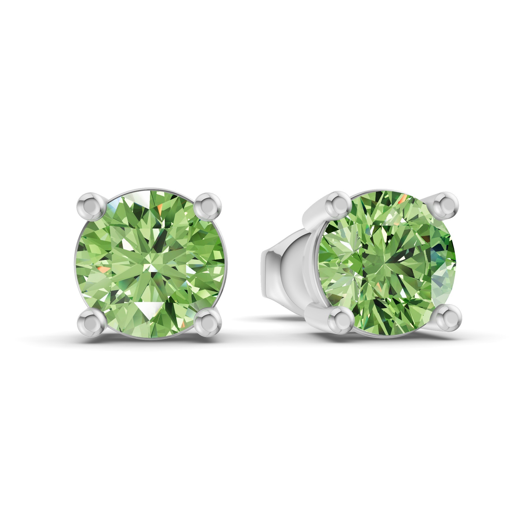 14kt White Gold Four Prong Round Lab Diamond Stud Earrings (1 Ct. Tw.) side right image one