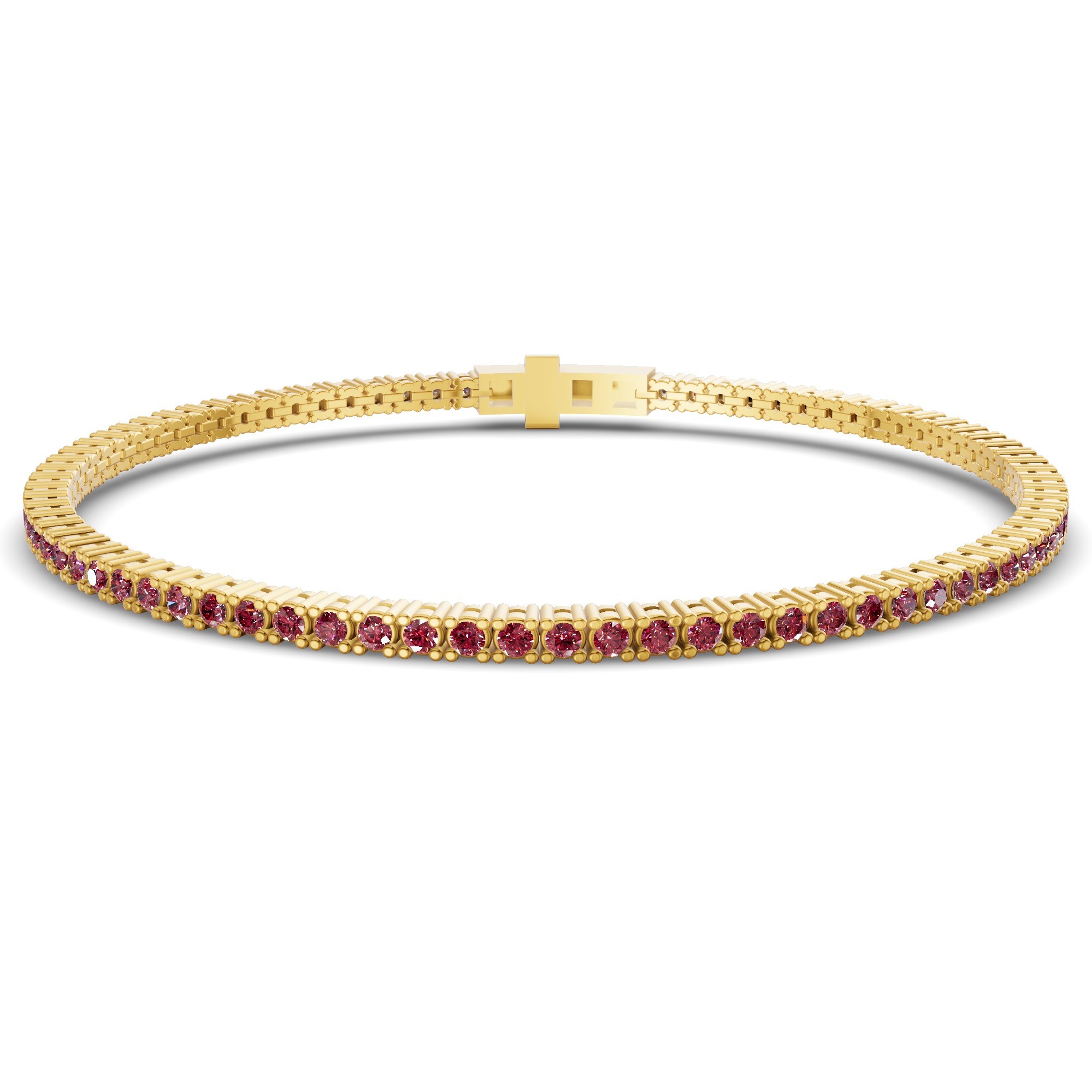 Darcy Round Cherry Cognac Lab Diamond Tennis Bracelet front view