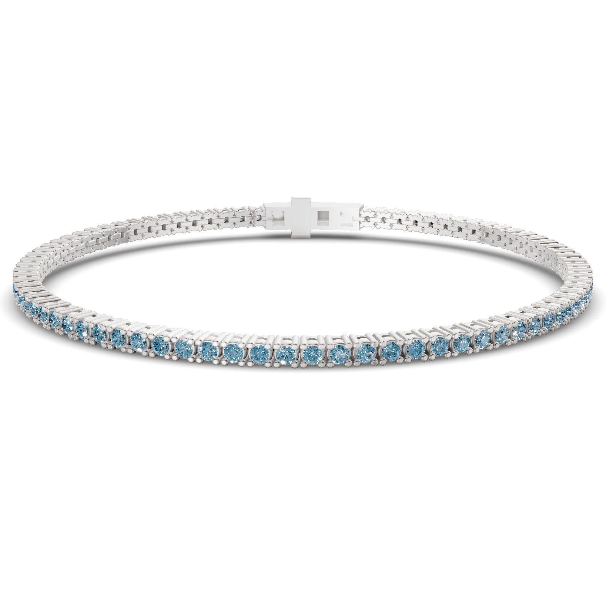 Darcy ice blue Round Lab Diamond Tennis Bracelet front view