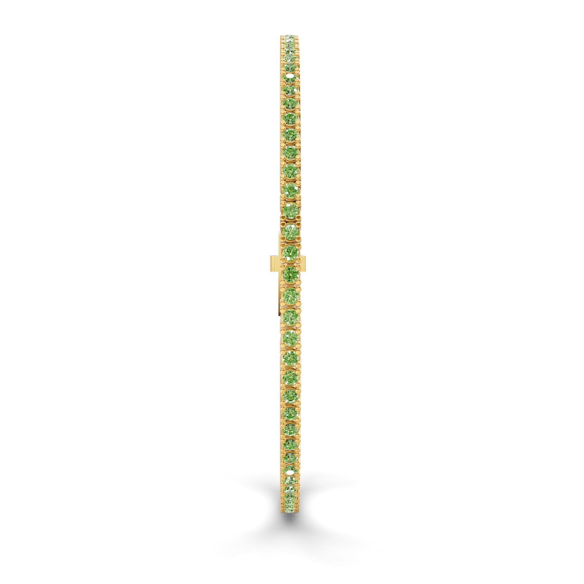 Darcy Round Ocean Green Lab Diamond Tennis Bracelet left view