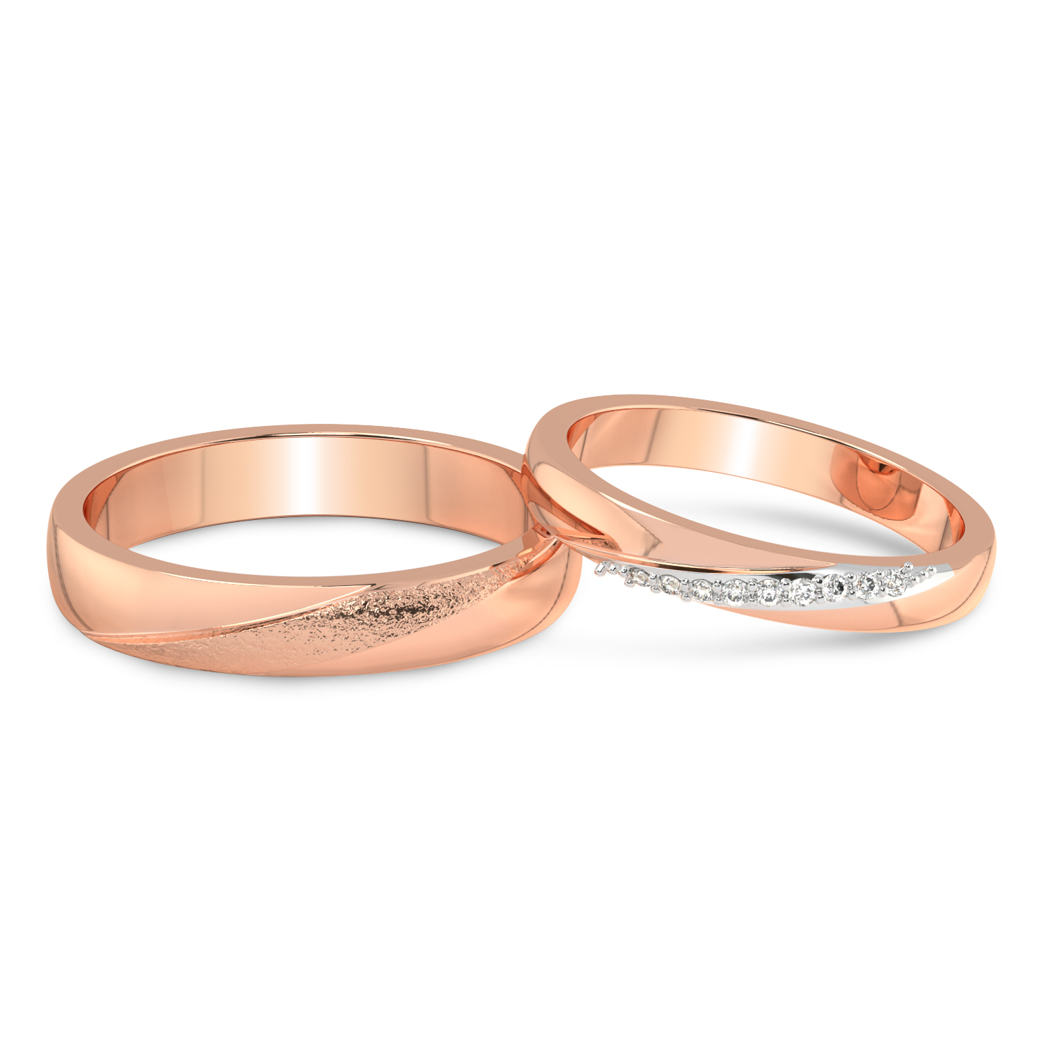 Love Bond Couple Rings Front View