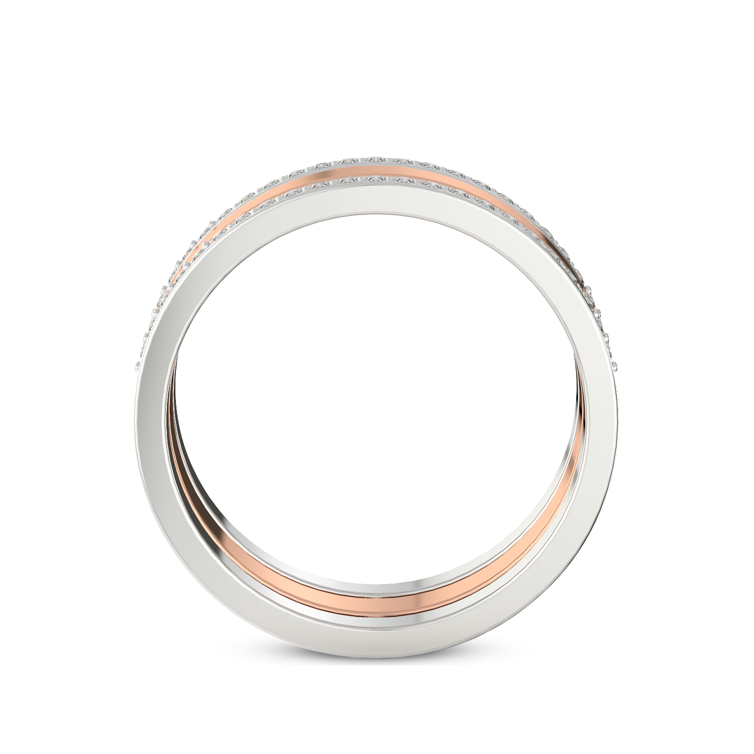 Unfading Love Couple Rings Side View